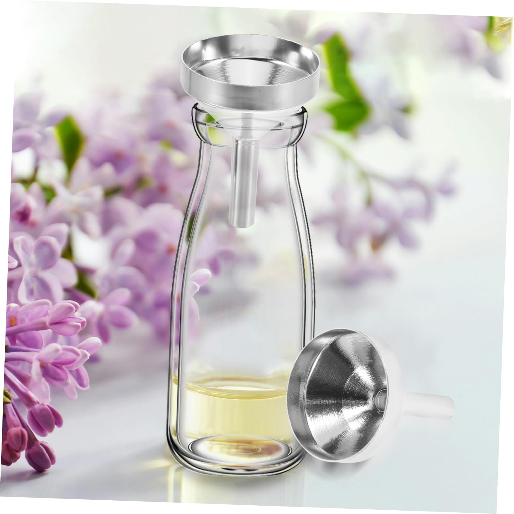 FRCOLOR 2 Sets Perfume Dispensing Tool Lotion Set Essential Oil Fragrance Sets Metal Small Funnel Lab Bottles Transfer Funnel Liquid Transfer Pipette Liquid Pipette