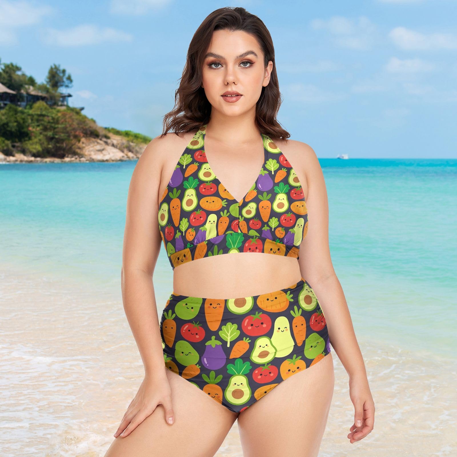 FRODOTGV Trajes de baño con curvas para mujer L a 4XL