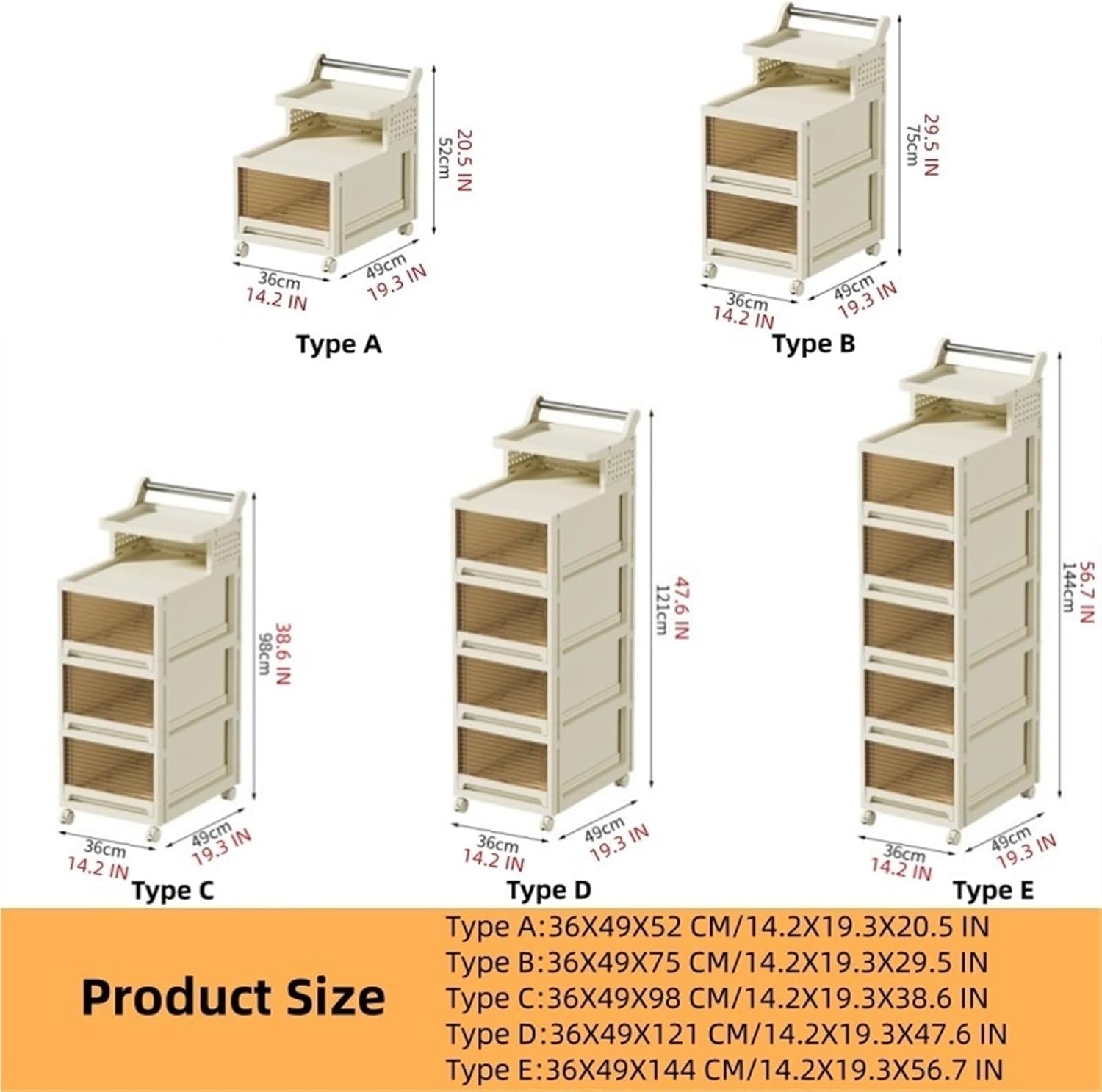 Rolling Utility Cart with Drawer and Table Top Multi-Function Storage Organizer with Plastic Shelf Wheels Storage Cart for Kitchen Bathroom Plastic Storage Bins with Li