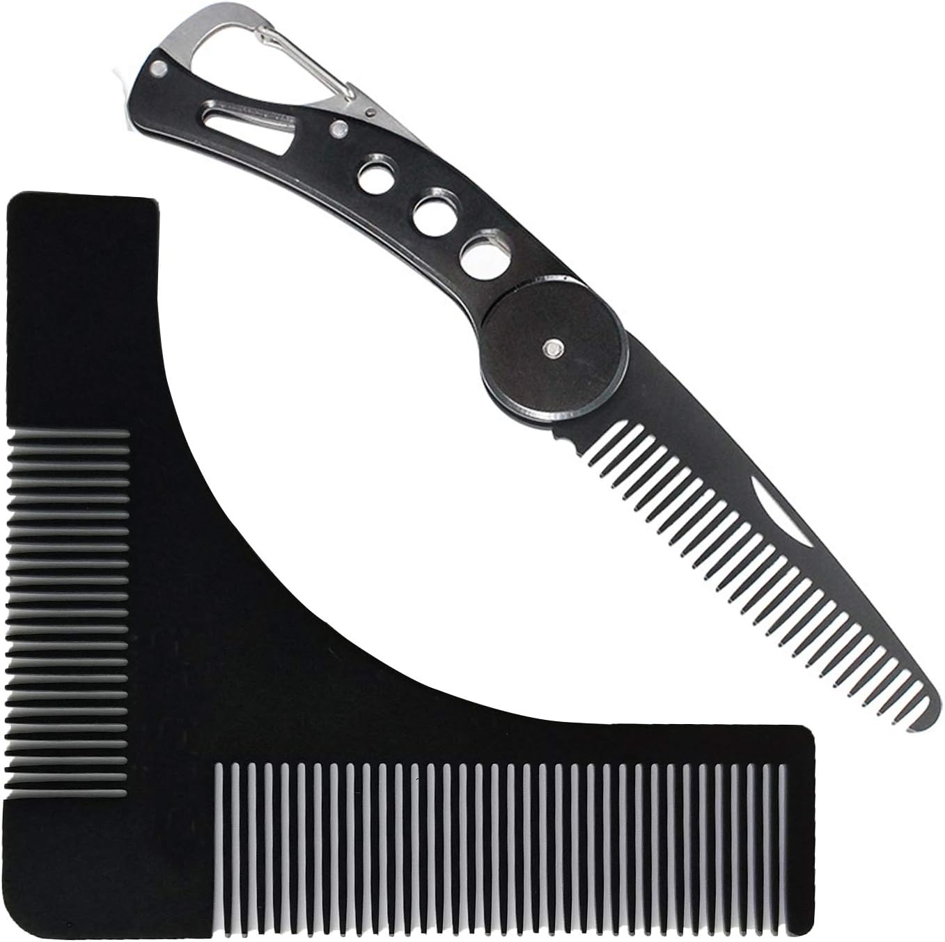 Beard Shaping Tool for Men's Facial Hair Hairline Straight Edge Beard Comb Perfect Symmetric Lines Trim Shaping Template Comb with Beard Trimmer Hair Clipper