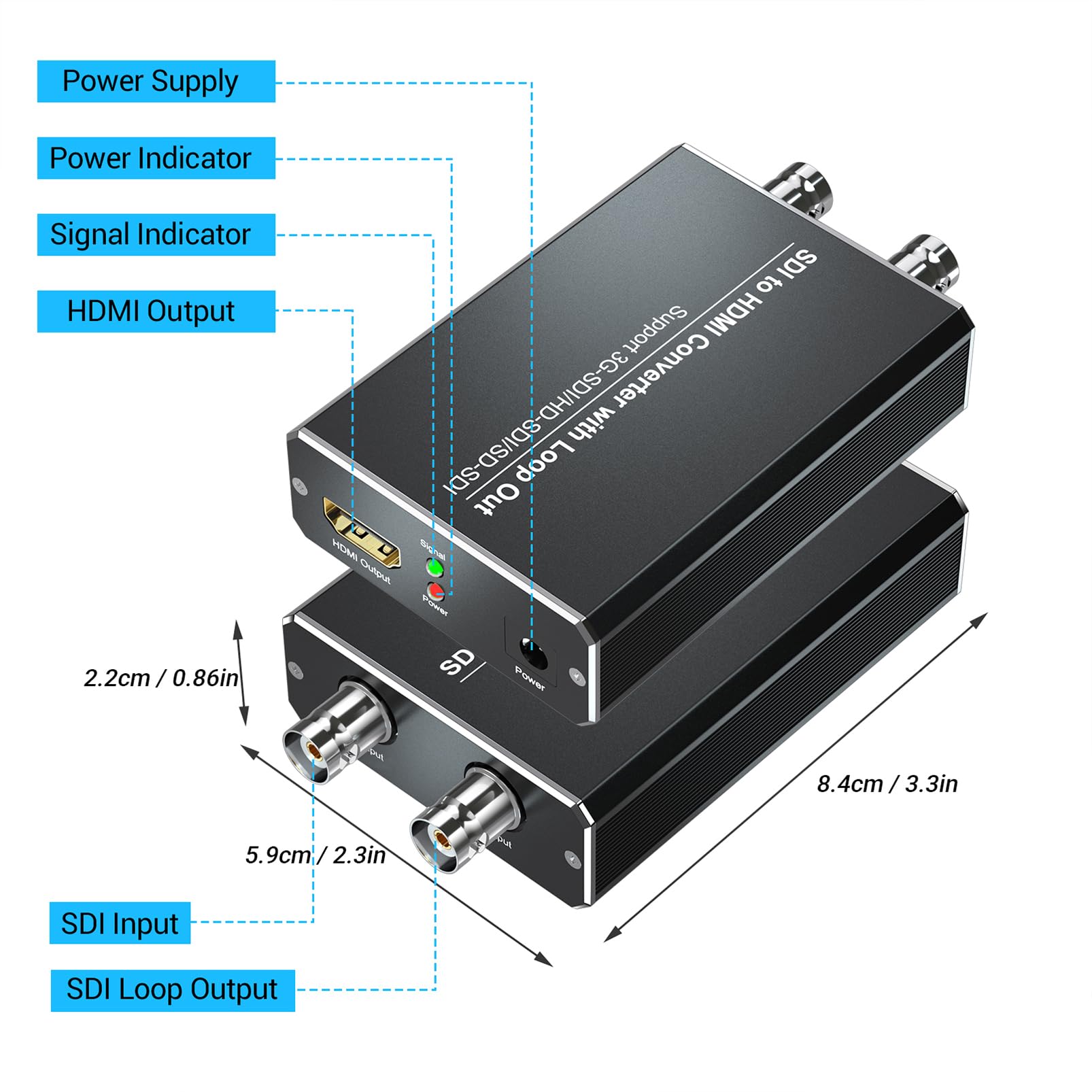 MN HD-SDI Convertitore Professionale Da HD-SDI Ad HDMI - Foto 7
