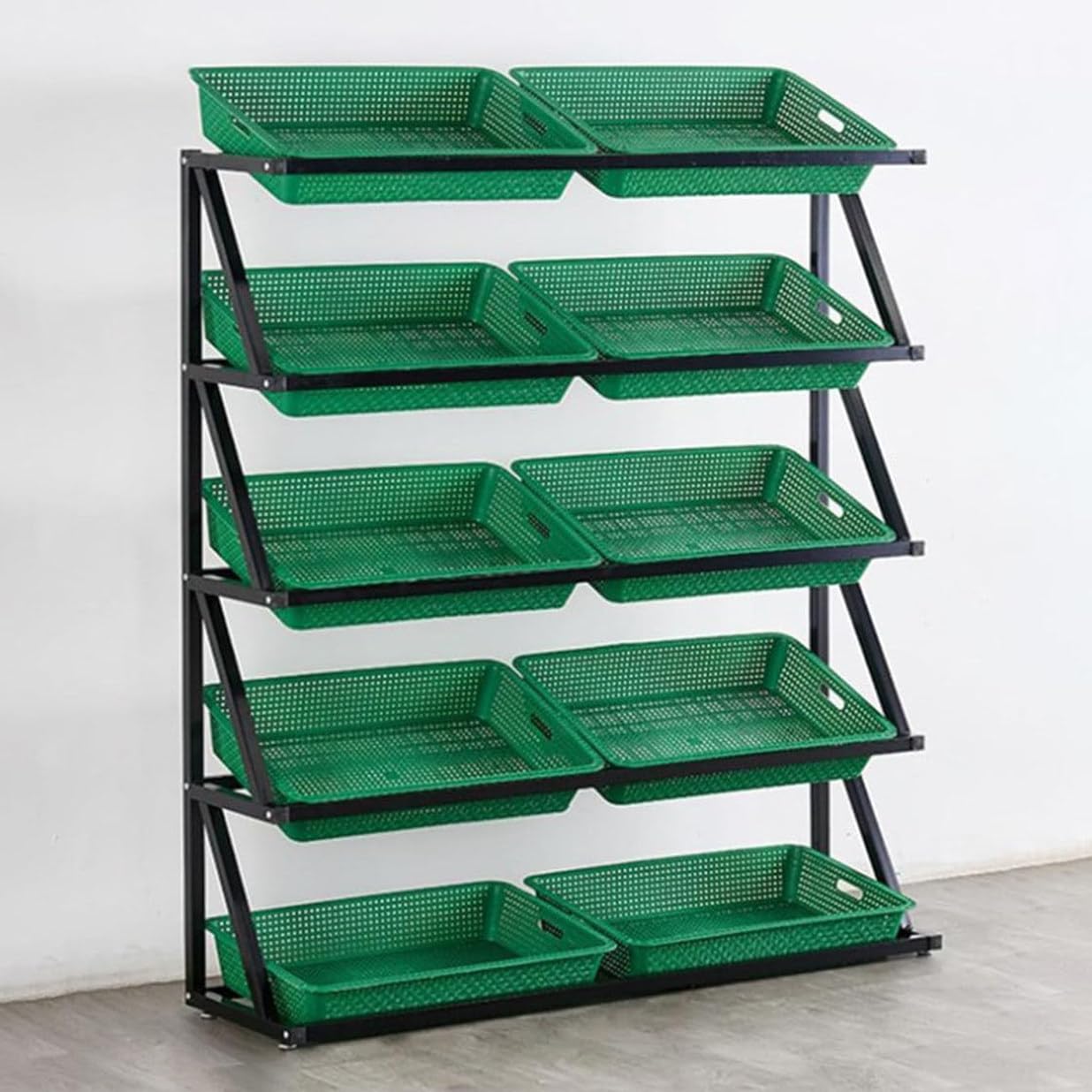 Organizador de estante de frutas y verduras de mostrador para tiendas y despensas