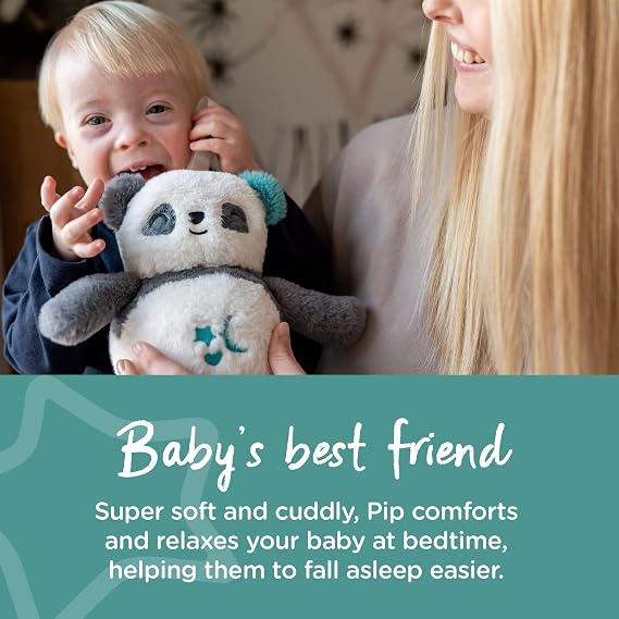 Tommee Tippee PipPanda Deluxe Baby and Toddler Sound and Light Sleep Aid, Automatic CrySensor Soothes with 3 Natural Sounds and 3 Lullabies, Adjustable Volume, Soft Plush Fabric, USB Rechargeable