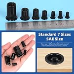 Glarks 100Pcs 5/32"-32UNC Kit d'écrous de rivet en acier au carbone plaqué noir Rivnut fileté en acier inoxydable