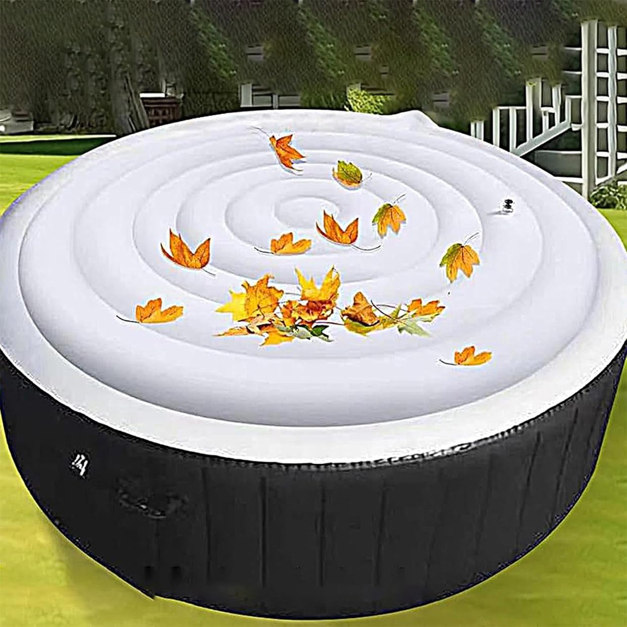 Housse De Spa Gonflable en PVC, Housse De Spa Ronde, Housse De Spa Gonflable, Isolation Thermique Pliable for Spa, Spa Rond Gonflable D'extérieur(130cm)