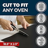 Vista 5 de Cooks Innovations Alfombrilla protectora antiadherente para horno, 2 forros antiadherentes resistentes para proteger los hornos de convección