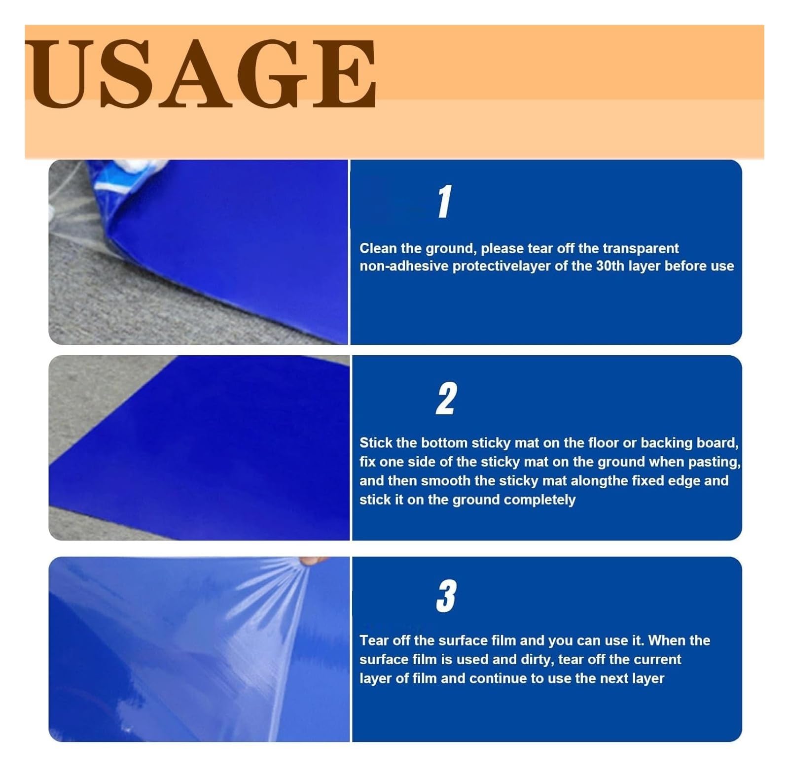 Klebrige Matte, grüne Klebematte für Reinräume – 150 Blatt Selbstklebende Bodenmatte zum Auffangen von Schmutz, für Krankenhäuser, Labore, Baustellen und mehr (45 x 60 cm)