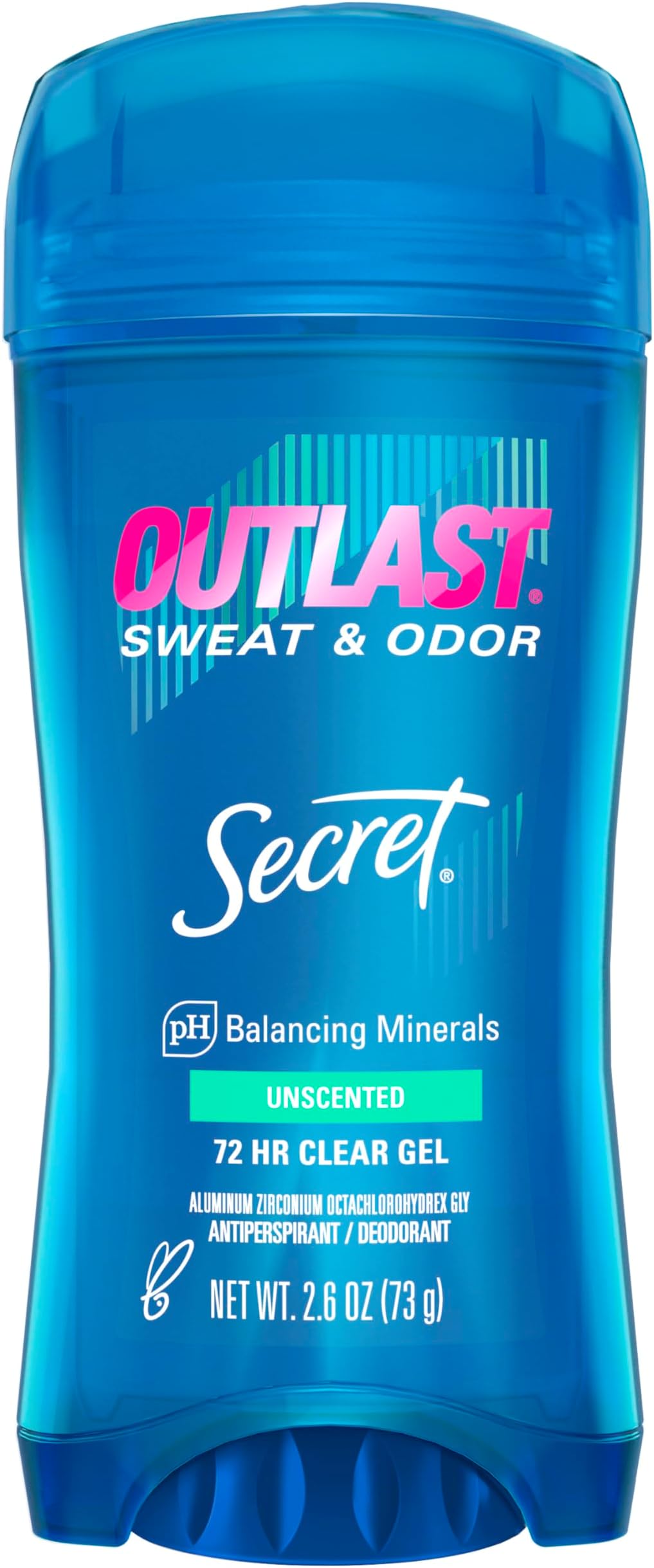 Secret Outlast Unscented Women's Clear Gel Antiperspirant & Deodorant 2.6 oz (Pack of 6)