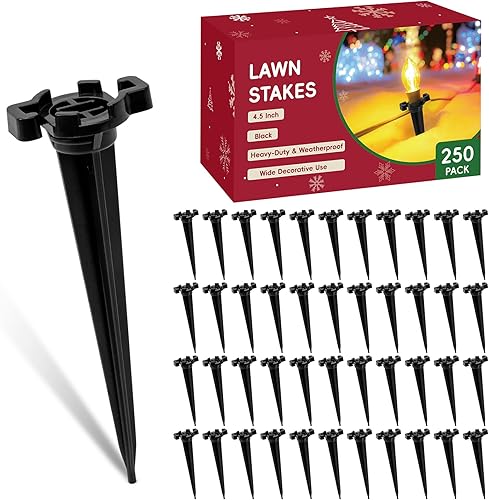 Miniatura 8 de CEWOR 100 estacas de Navidad para patio, 4.5 pulgadas, estacas de luz de plástico C7 C9, estacas de luz universales para luces navideñas al aire