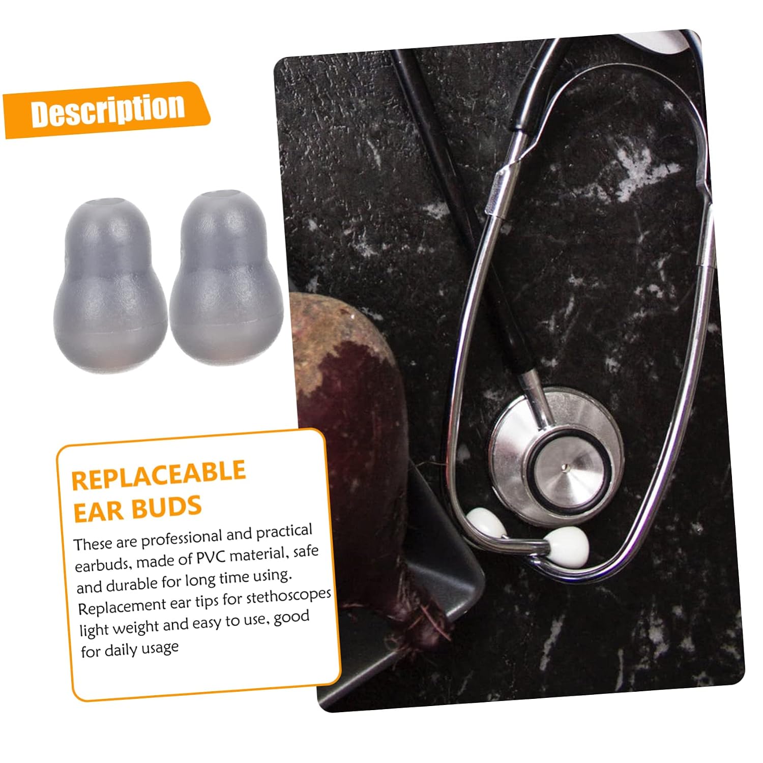 Zerodeko 2 Pairs Soft Earplugs Replacement Earbuds for Stethoscope Accessories Comfortable and Sturdy Soft Silicone Ear Tips