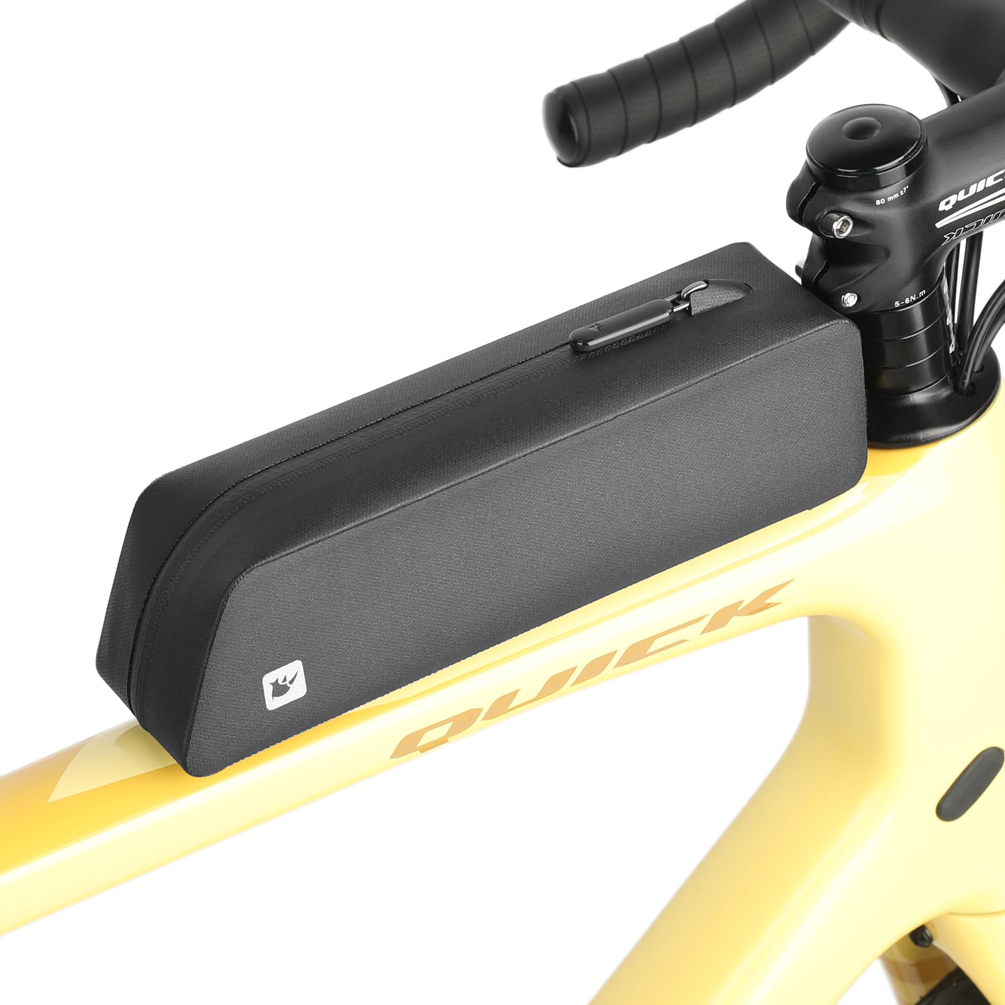 Rhinowalk Borsa del telaio della bicicletta con cerniera, impermeabile e stabile, borsa da bicicletta professionale, accessori da ciclismo per mountain bike e bici da strada, nero