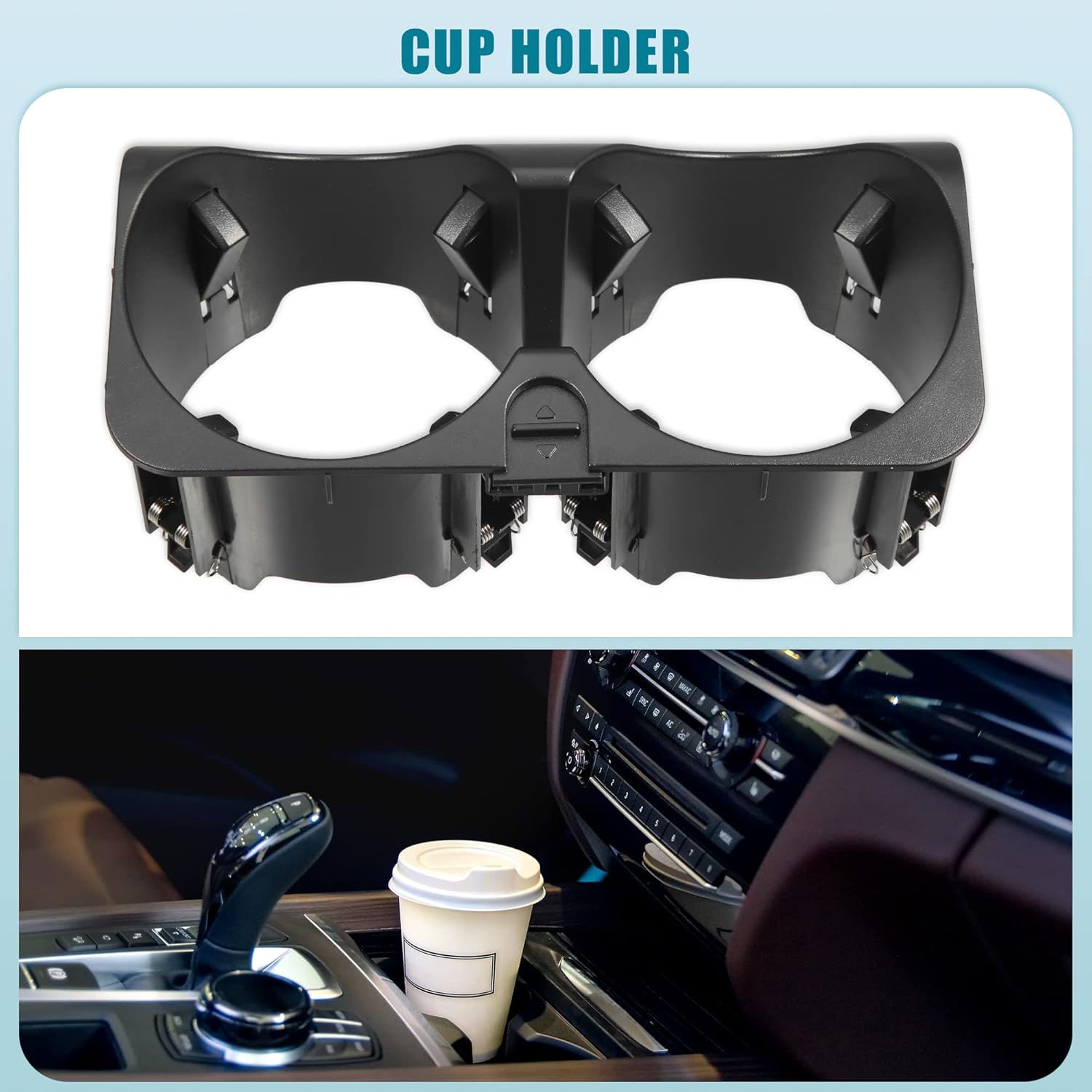 Car Cup Holder Insert A2218130014 Cup Drink Holder for Mercedes-Benz W221 2009-2012 Black