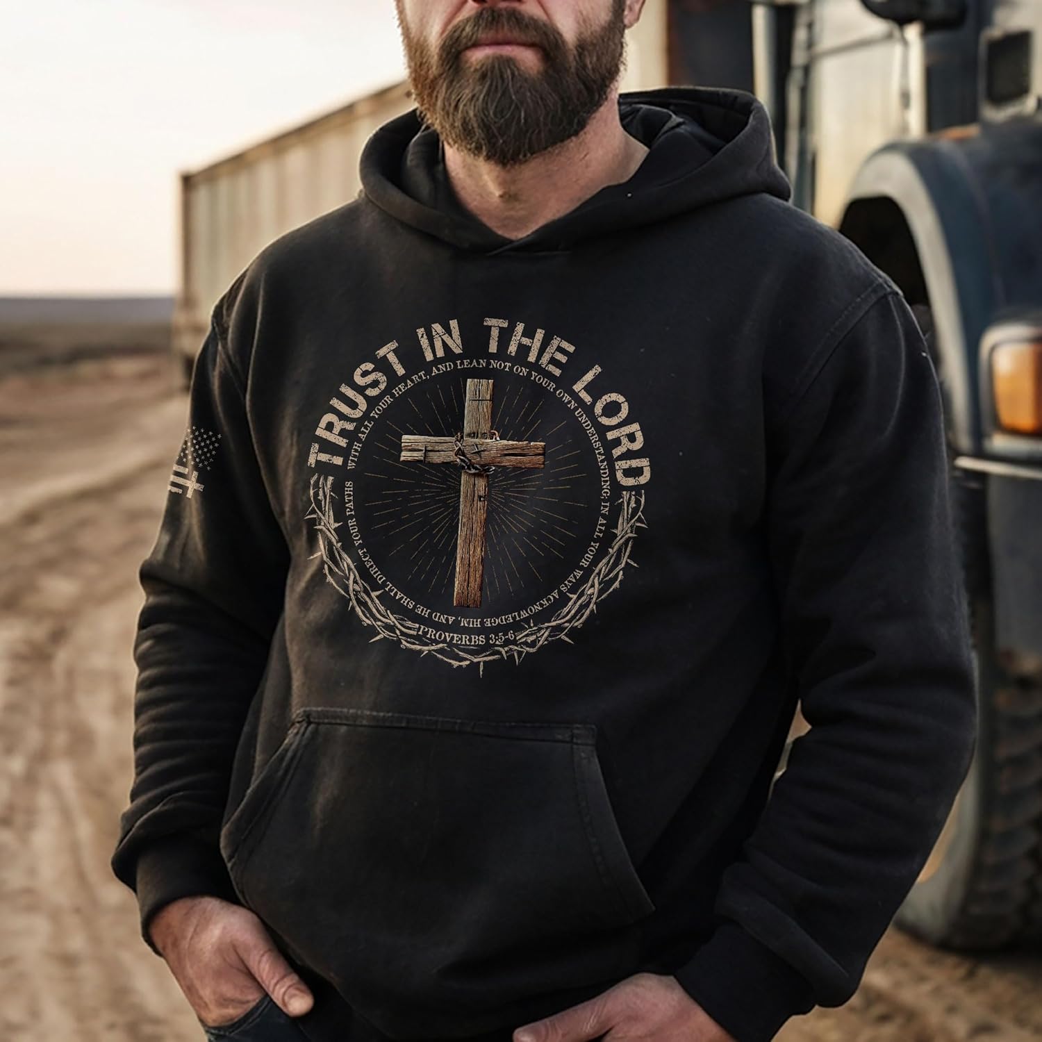 Faith Over Fear Hoodie, Cross Hoodie With American Flag, Bible Verse Hoodies, Christian Hoodies For Men