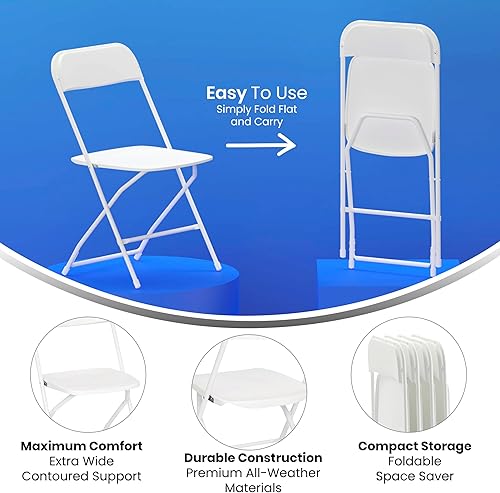 Vista 336 de Flash Furniture Hercules - Silla plegable comercial grande y alta, extraancha, capacidad de 650 libras de plástico duradero, color negro, paquete