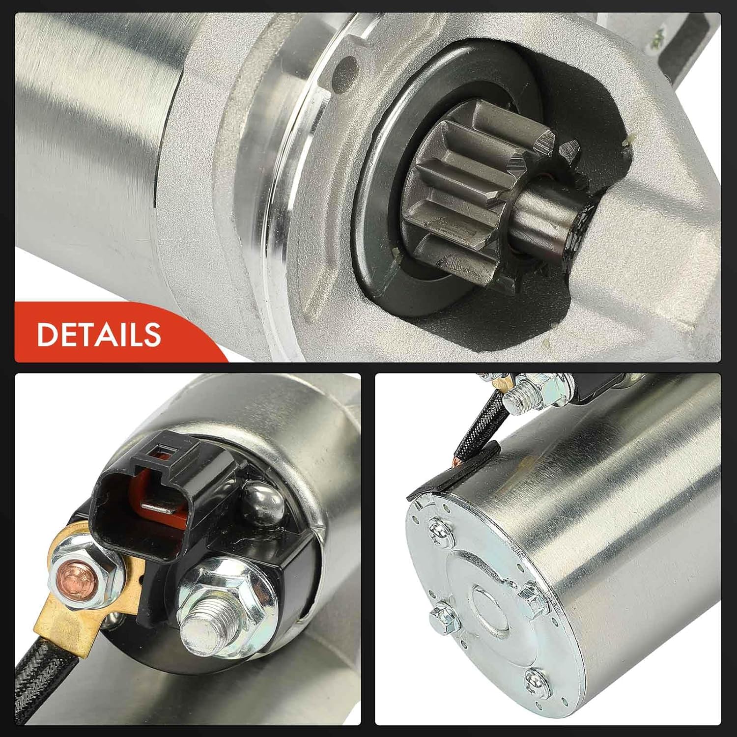 A-Premium Starter Motor Compatible with Kia Soul 2014-2019 1.6L, Rio 2016-2017, 12V 0.9KW 10-Teeth Clockwise, Replace# 361002B110, 361002B110RU