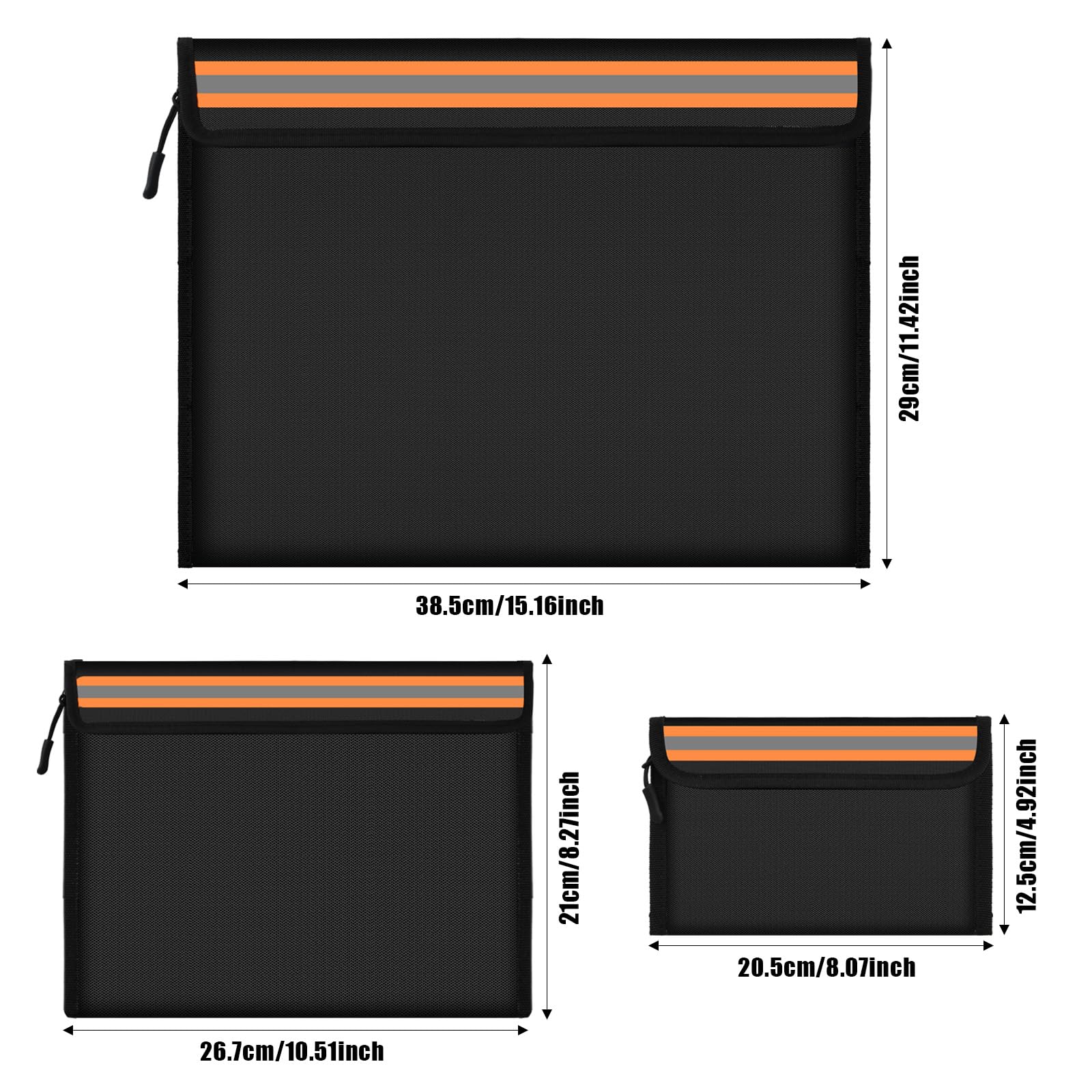 3 Piezas Bolsa Ignífuga, Bolsa de Documentos Ignífuga, Carteras Ignífugas Impermeable, Bolsa de Almacenamiento de Seguridad, para Proteger Objetos de Valor, Documentos, Pasaporte, Joyería