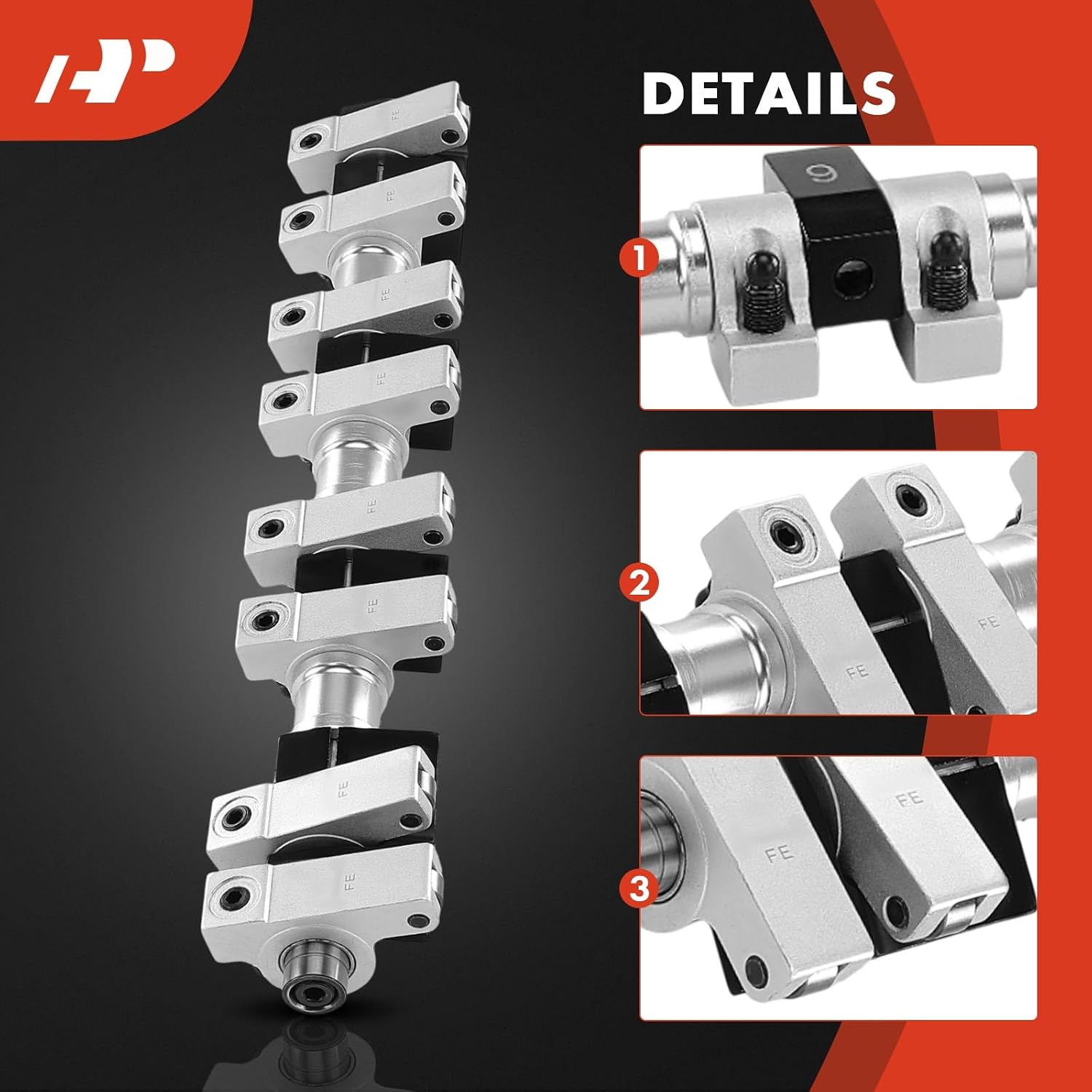 A-Premium Set of 16 Shaft Mount Rocker Arms Compatible with Ford FE 352-428 | for 1.75 Ratio, Aluminum, with Needle Bearings, Optimizes Valve Lift, Reduces Valvetrain Friction