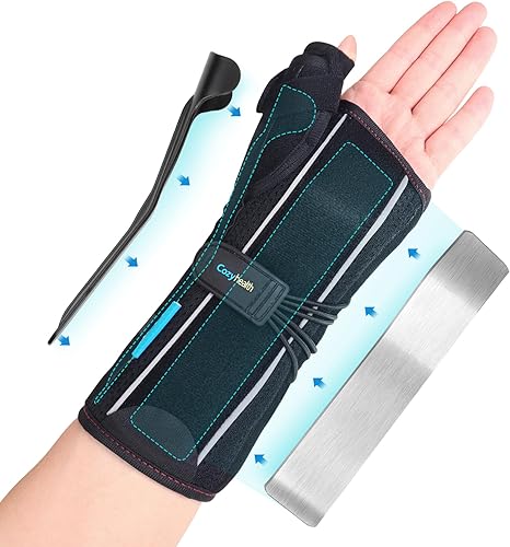 Cozyhealth Muñequera con férula espica para el pulgar para tenosinovitis de De Quervain, dolor en el túnel carpiano, estabilizador para tendinitis,