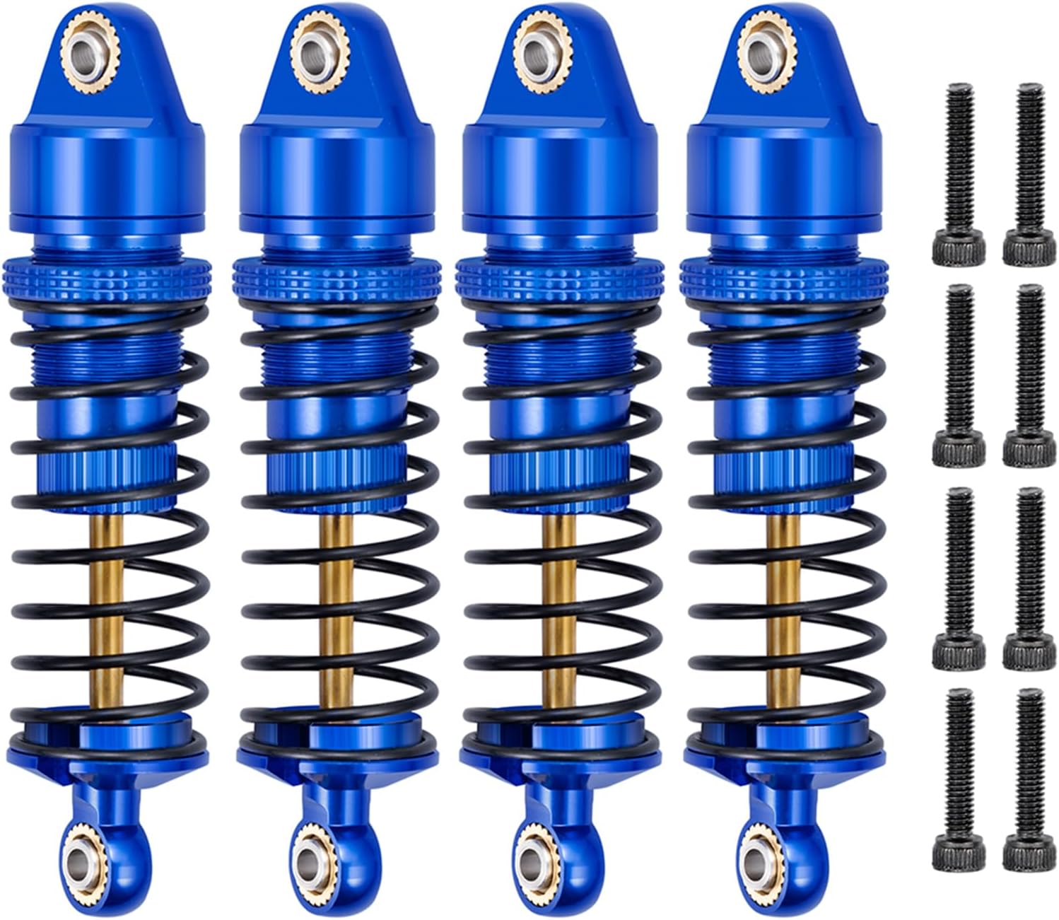 LSG Aluminum Front Rear Shock Absorbers for Arrma 1/18 Granite Typhon Mojave Grom RC Crawler Oil-Filled RC Car 58mm Suspension Damper Upgrade Kit (Blue)