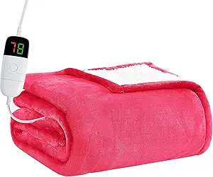 BOMOVA Heated Electric Blanket Full Size - 72" x 84" Heating Blanket with 10 Heating Levels & 8 Hours Auto Off, Warm Flannel Blanket with Over-Heat Protection, for Women, ETL & FCC Certified