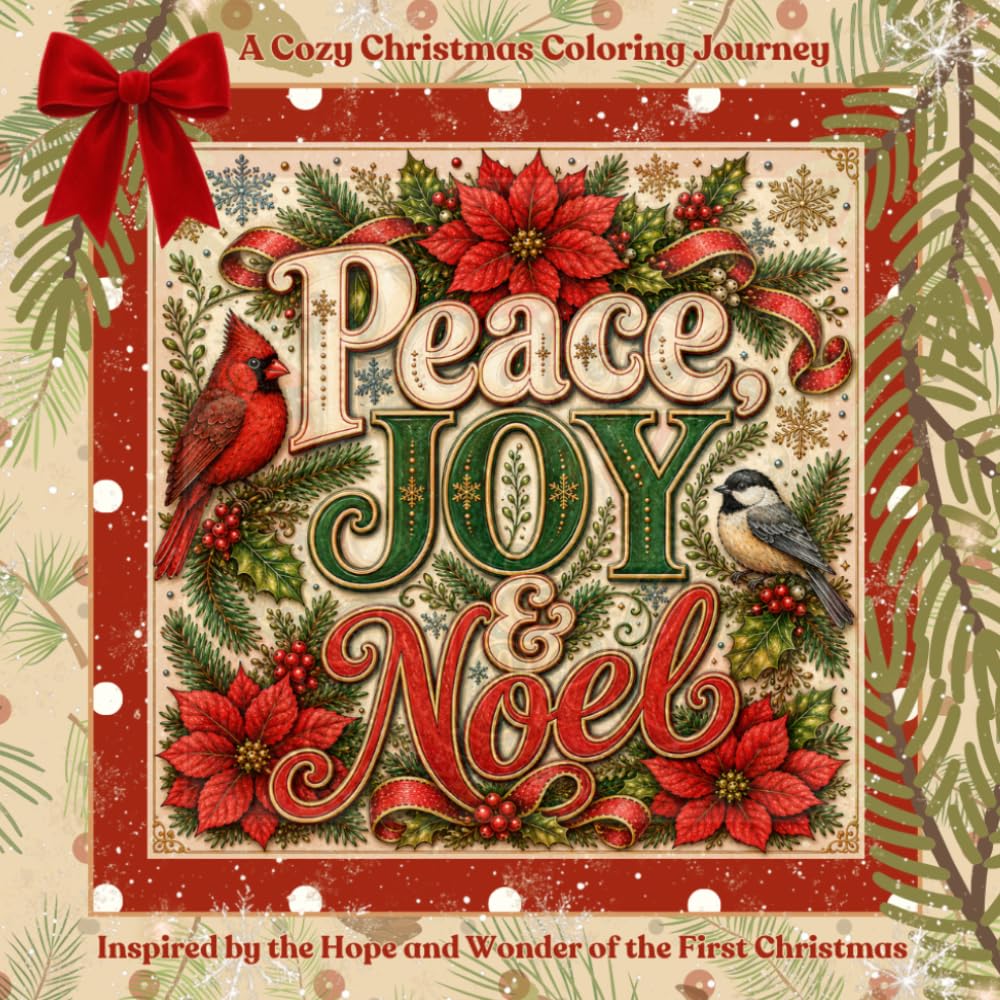 Peace, Joy & Noel: A Cozy Christmas Coloring Journey Inspired by the Hope and Wonder of Christmas