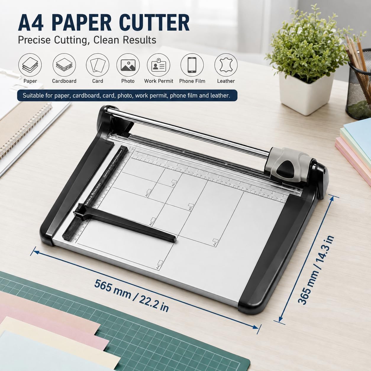 Decespugliatore rotativo per carta resistente, capacità di 15 fogli, 360 mm