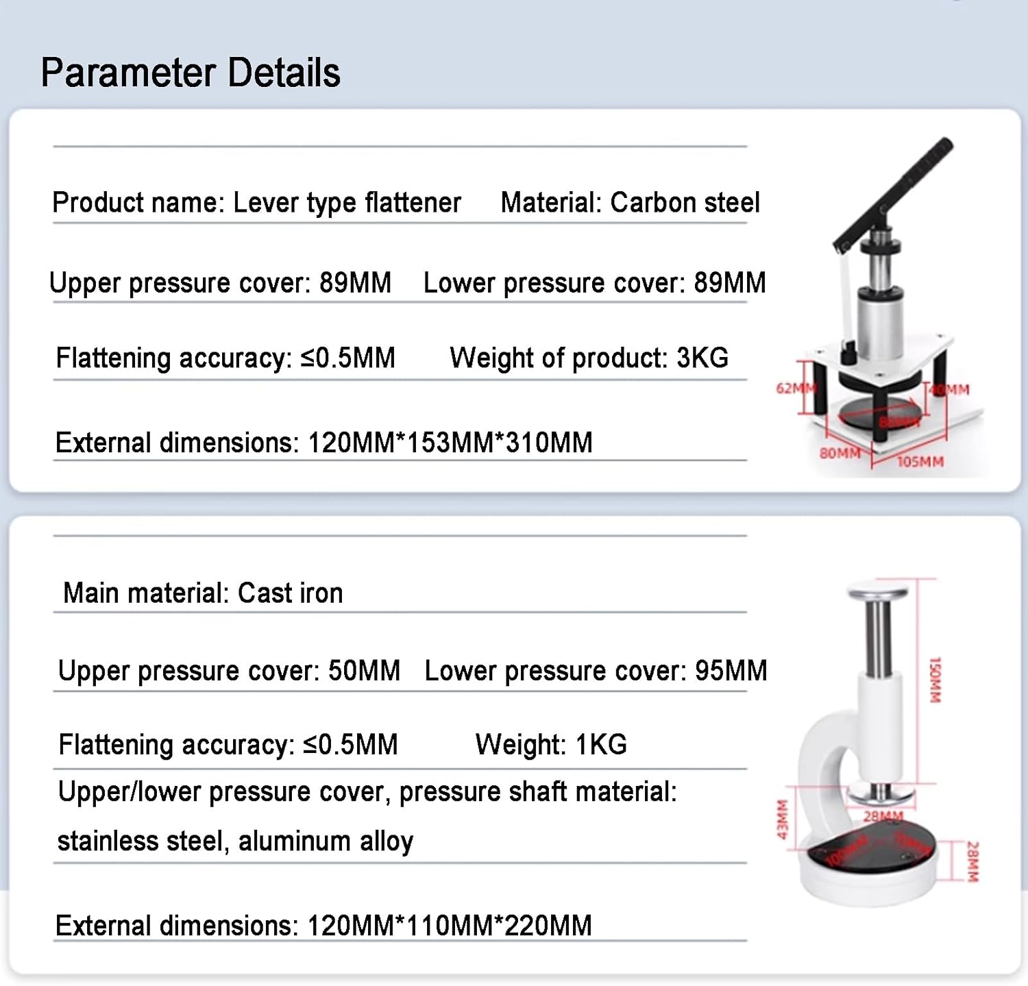 Microscope Sample Flattening Device, Metallographic Specimens Press Machine, Flattening Accuracy ≤ 0.5mm, Flat Surface, for Various Laboratory, Slicing Analysis