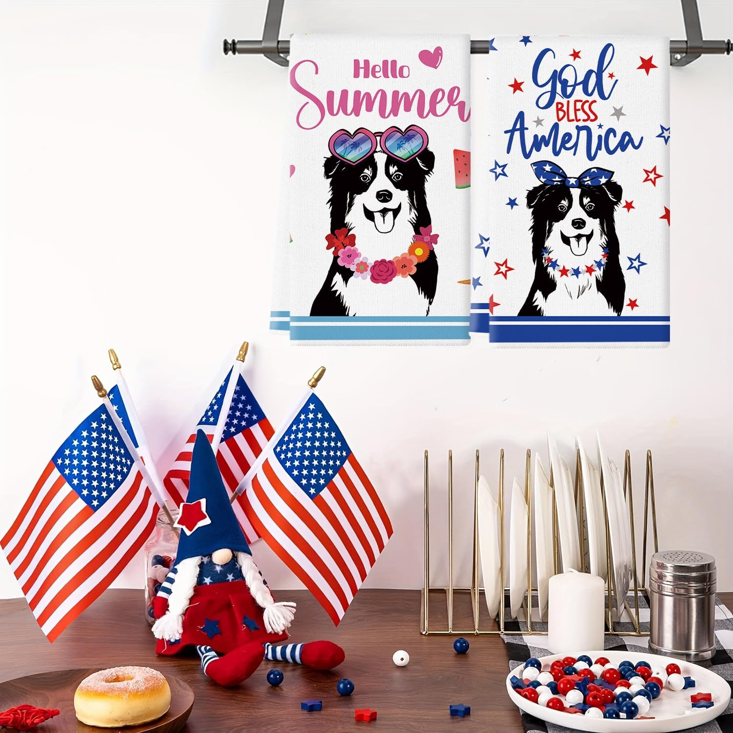 11 Pcs Australian Shepherd Kitchen Towels 14x21 Inch Puppy Dog Dish Towels Seasonal Christmas Mother Day Gift Holiday Hand Towels for Home Kitchen Bathroom Decoration - Image 4