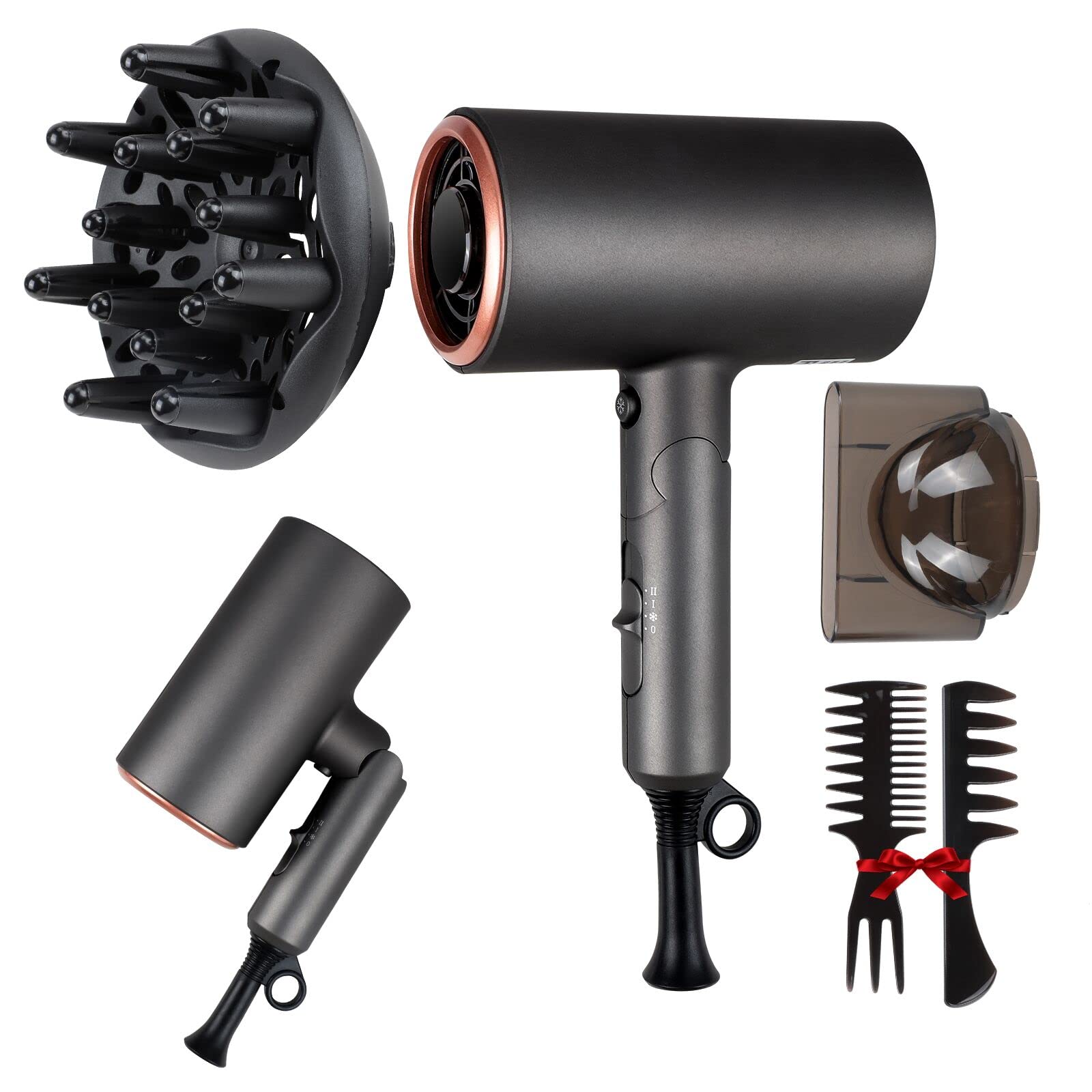 Amazon.com : Hair Dryer 1800W Portable Blow Dryer Professional Negative Ion Hair  Dryer with Diffuser and Concentrator Nozzles 3 Heat Settings & Infinity for  Home & Travel : Beauty & Personal Care
