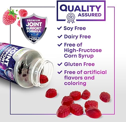 Miniatura 7 de Suplemento de apoyo articular  Gomitas de glucosamina extra fuerte que apoya la salud de las articulaciones y la flexibilidad para la espalda, las