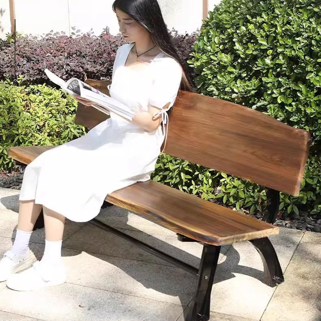 Garden Bench Park Chair Outdoor Rest Bench Courtyard Cast Aluminum Seat Outdoor Community Leisure Backrest Strip Front Porch Furniture(A 150CM)