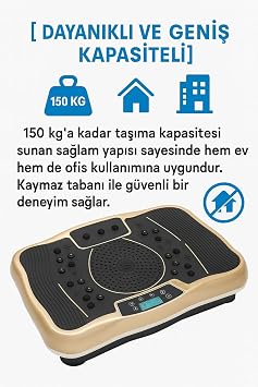 Coverzone Titreşimli Egzersiz ve Masaj Plakası | 1-120 Kademe Ayarlanabilir Hız | 200W Güçlü Motor | 150kg Taşıma Kapasitesi | Bluetooth Müzik Destekli Fitness | 74 x 13 x 40 cm | 750