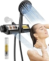 Vista 9 de Cabezal de ducha filtrado MakeFit con combo de mano de níquel cepillado - Sistema de spa dual 2-en-1 con cabezal de ducha de masaje y cabezal