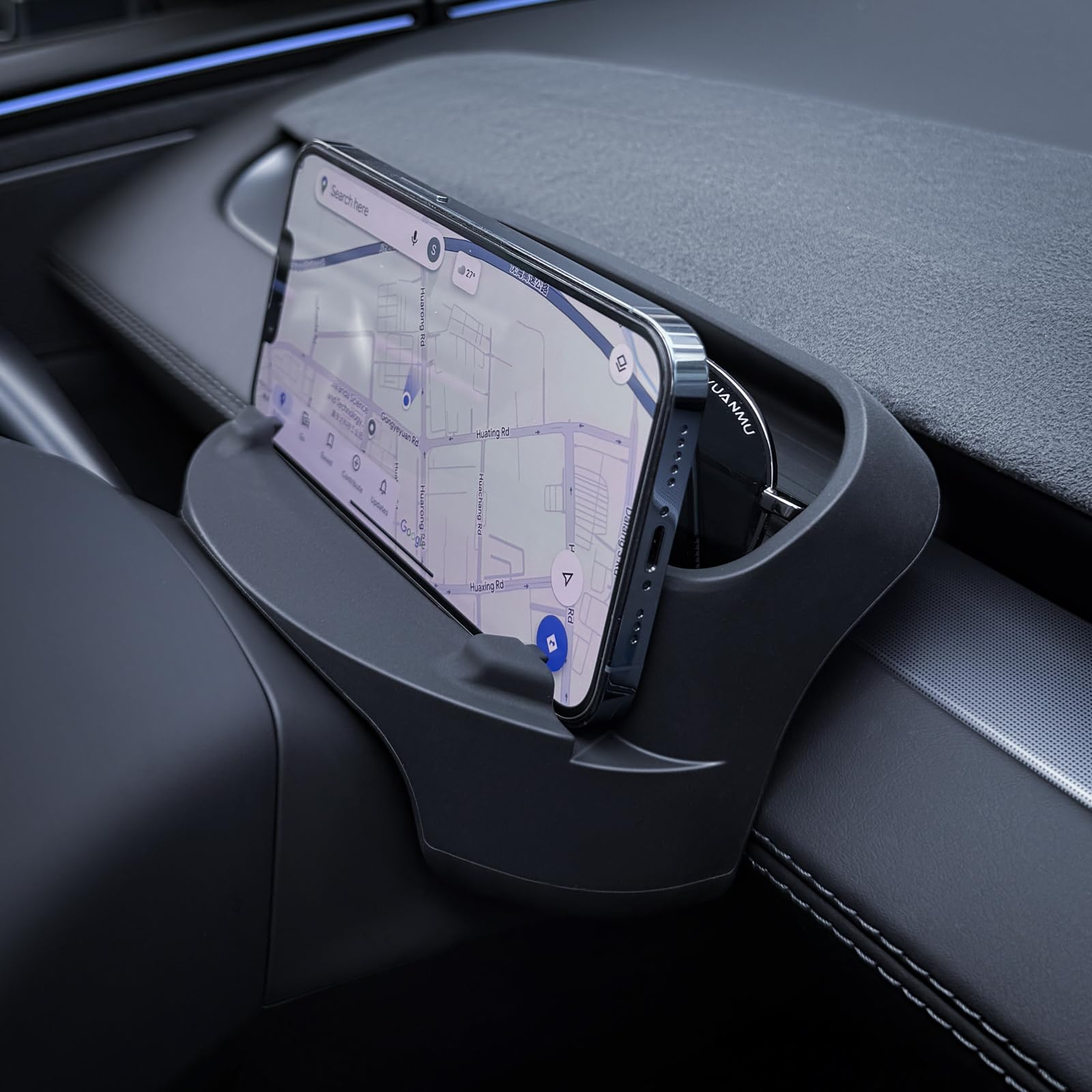 Pudełko do przechowywania na kierownicę do Tesla Model Y 2025 i Model 3 2024-2025, uchwyt na telefon komórkowy, organizer na okulary przeciwsłoneczne, etui na okulary Tesla Juniper Highland