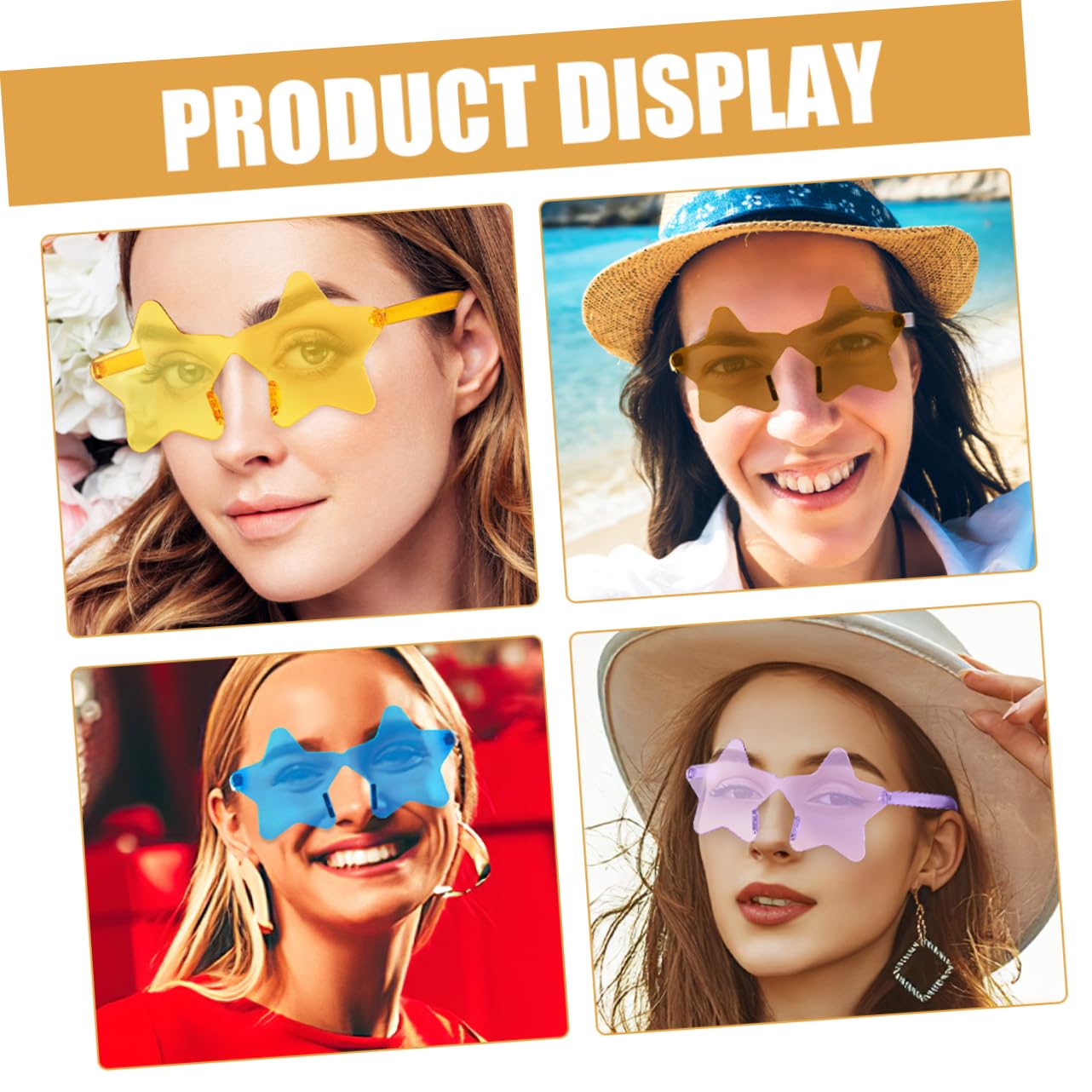 BESTYASH 60 Sztuk Pentagram Okulary Przeciwsłoneczne Festiwal Okulary Gwiazda Okulary Przeciwsłoneczne Prop Stylowe Party Okulary Gwiazda