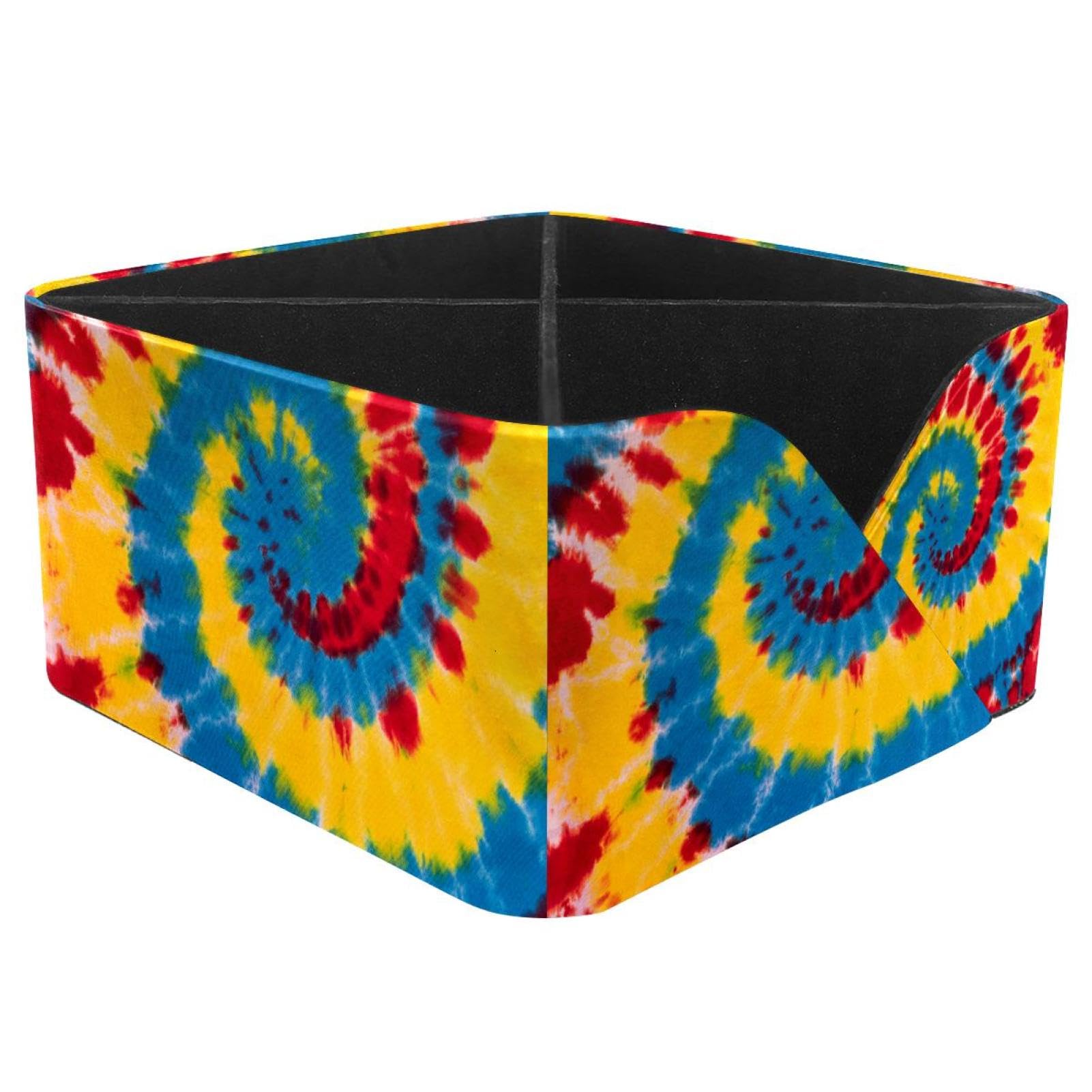 KengjuTesu Tie Dye Desktop Organizer Pen Holder, Rectangular Pencil Cup for Office, Study and Makeup Stations