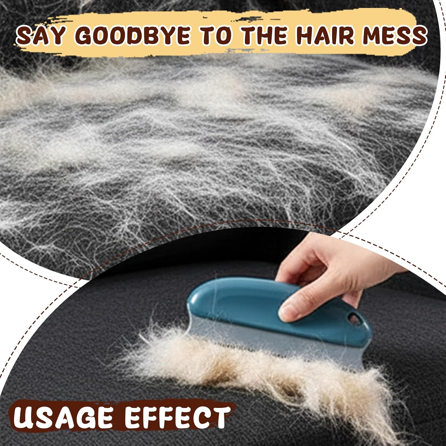 5Pcs Pet Hair Remover Glove Kit for Dogs & Cats - 2 Pack Grooming Gloves & Rubber Brush & Comb - Reusable Pet Hair Remover for Laundry for Furniture Carpet Car Interior Couch Bedding Auto Detailing
