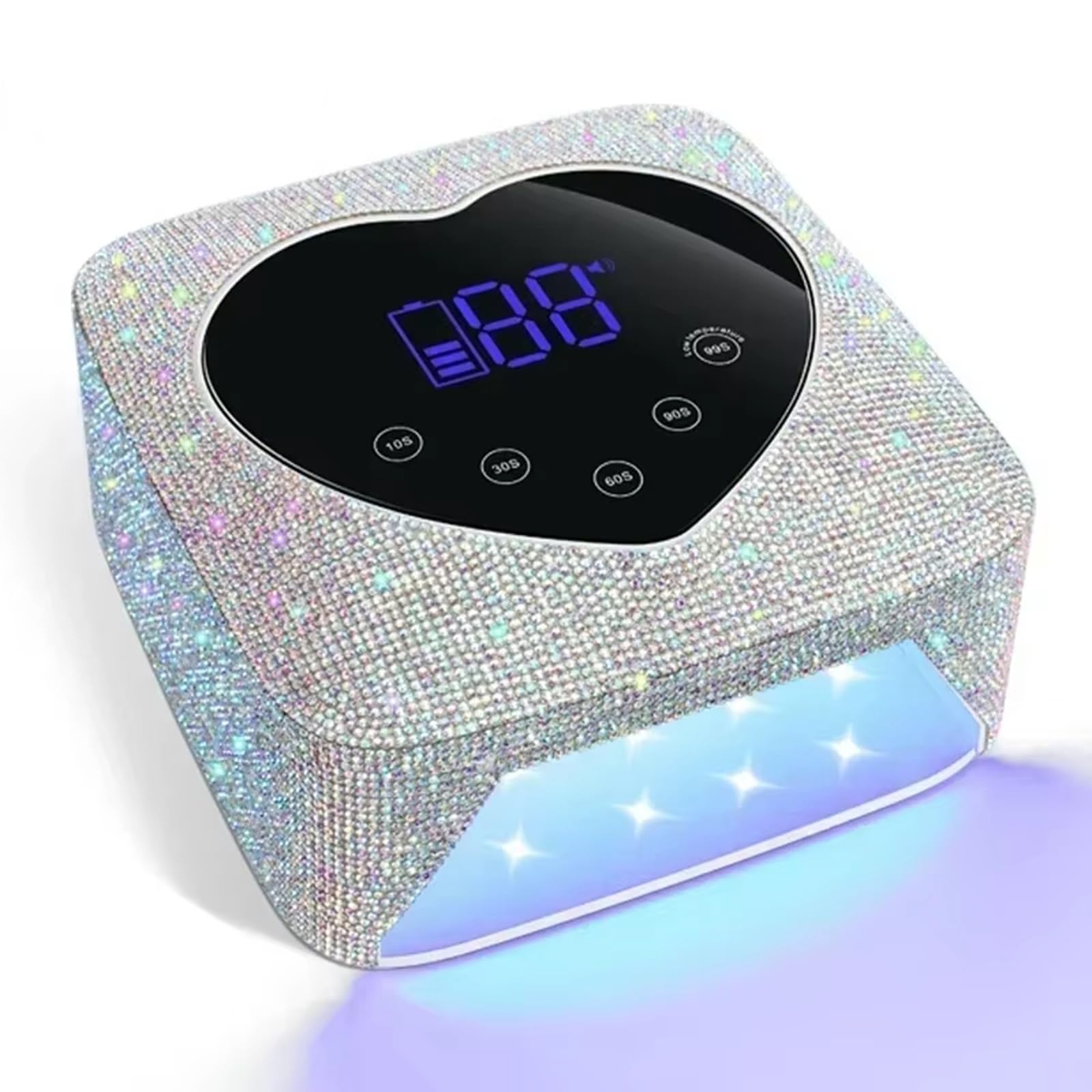 Lampada UV LED per Unghie, Luce UV Ricaricabile da 72 W per Unghie, Lampada Fotopolimerizzante, Luce UV per Smalto Gel con 5 Impostazioni Timer, Controllo Touch e Sensore Autom Silver