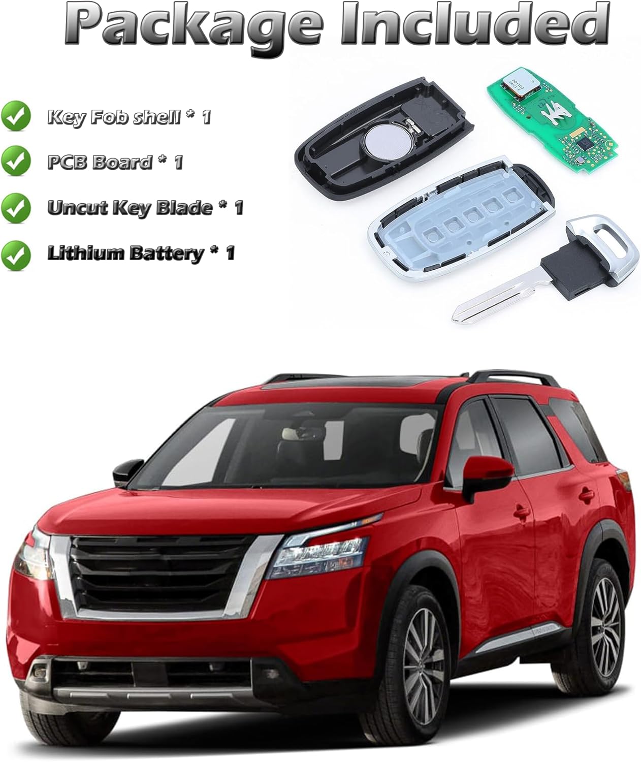 Smart Key for Nissan 2022-2023, Alliskeys 5-Button Proximity Key Fob Replacement for Nissan Kicks Rogue Pathfinder KR5TXPZ3 285E3-7LA7A S180146127
