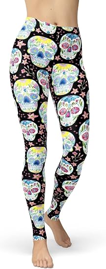 sissycos Women's Candy Skull Printed Leggings