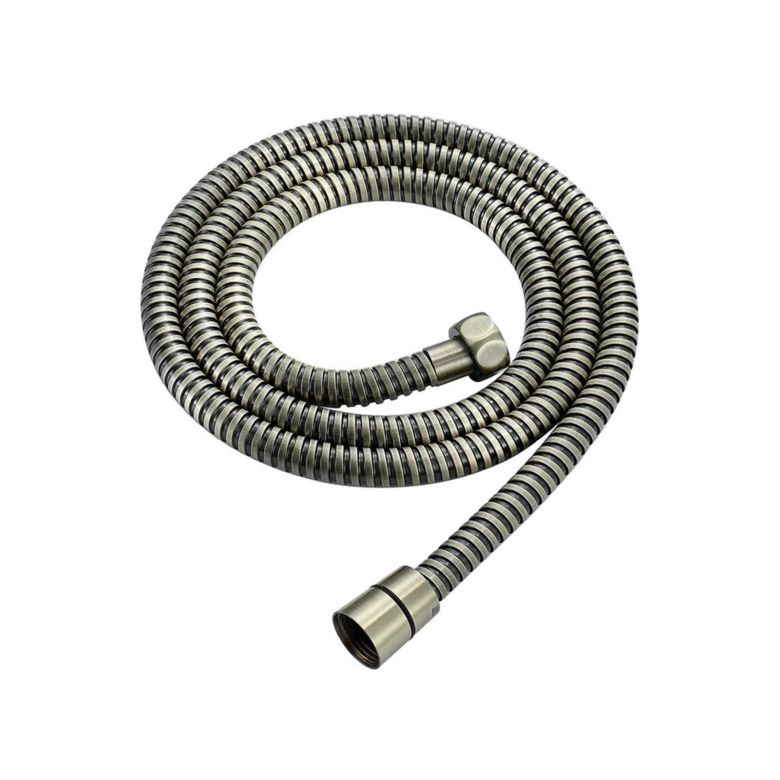 1.5M Brushed Gold & Grey PVC Shower Hose, Flexible Extension Pipe for Bathroom(Antique)