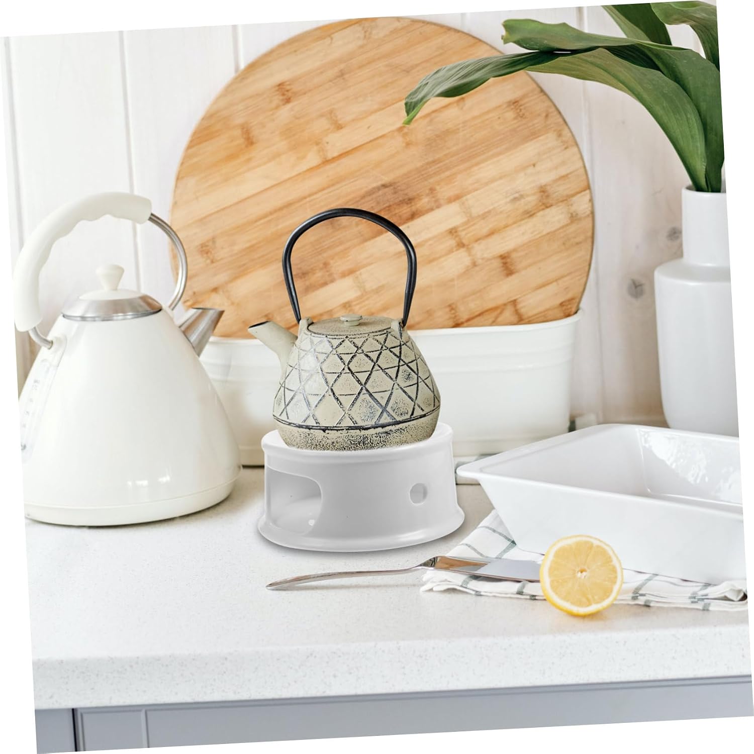 Teapot Warmer Stand Kettle Teapot Base Ceramic Heater Multi-use Vintage Design