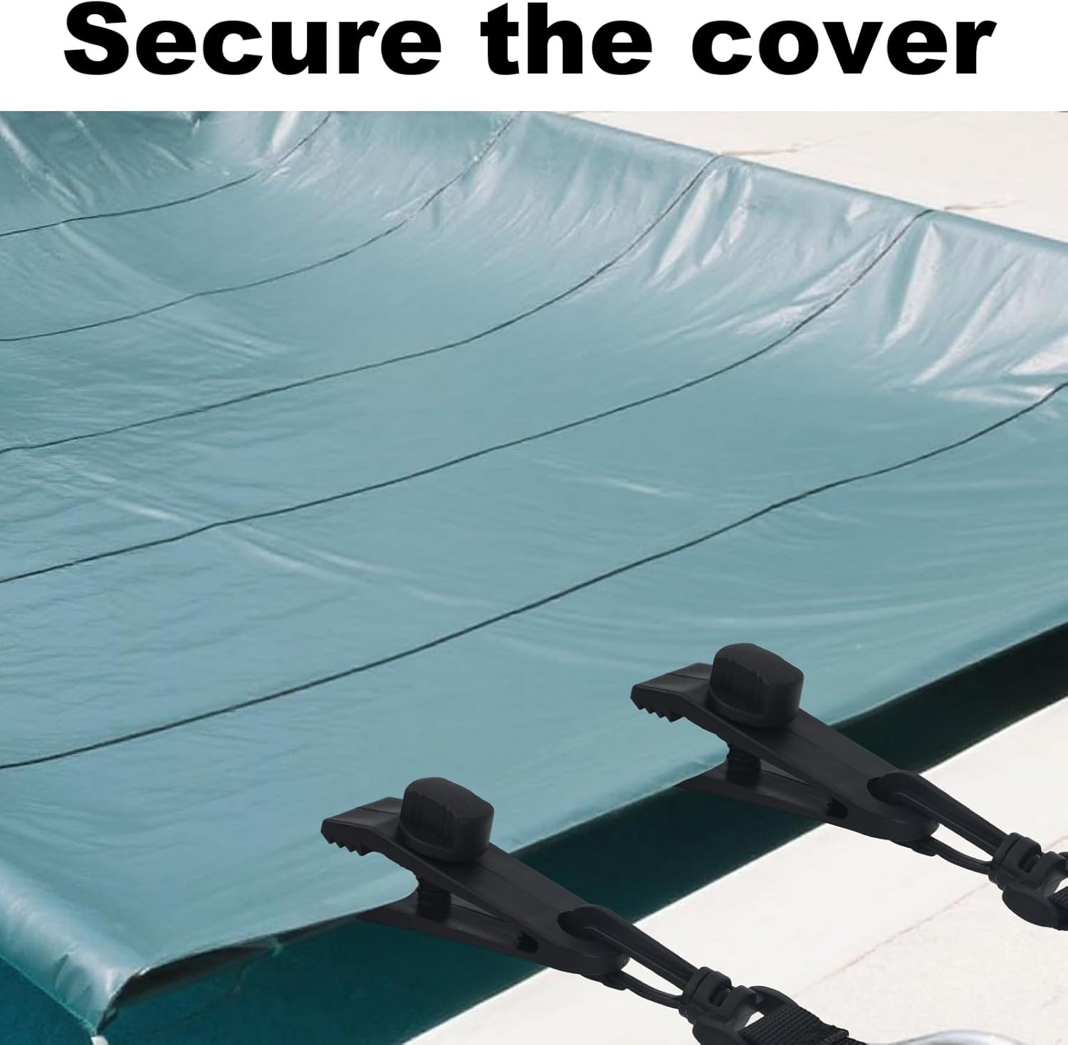 24pcs Pool Solar Cover Reel Attachment Kit, Inground Above Ground Swimming Pool Solar Blanket Holder Straps Includes 8 Hooked Straps Clamps Clips & 8 Touch Fasteners