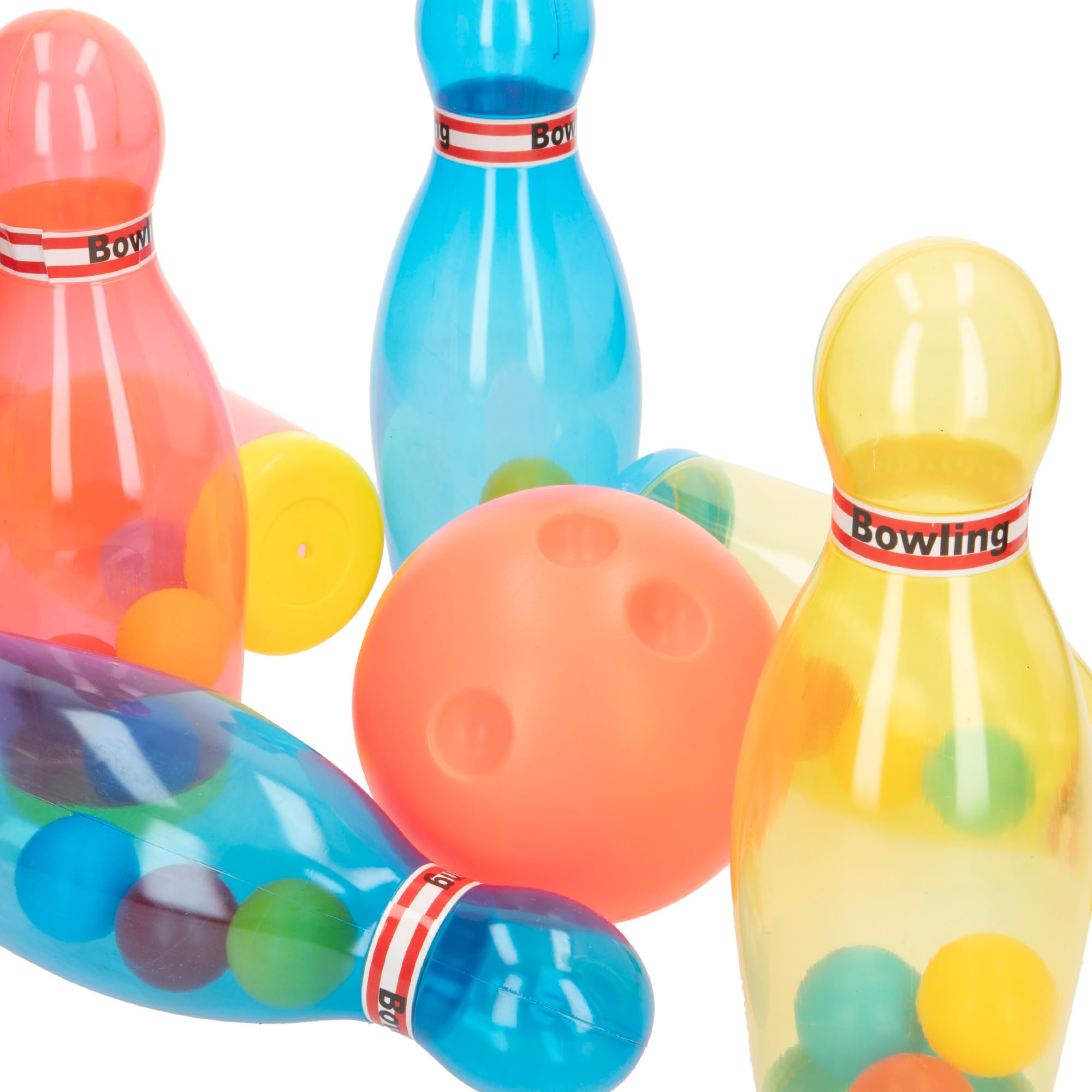 ColorBaby Fun Area! Juego de Bolos, Bolo 7,5x21 cm, Pelota de Ø10 cm, Juegos para niños Exterior, Juguete Infantil niño, Juego Entrenamiento, Juguetes Verano, A Partir de 3 años (47688)