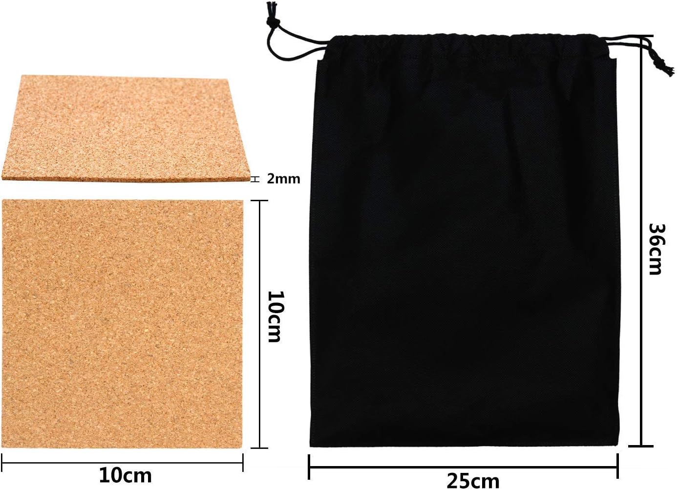 Resinta 50 Pack Self-Adhesive Cork Squares 4 x 4 Inch Cork Backing Sheets Mini Wall Cork Tiles with a Storage Bag for Coasters and DIY Crafts