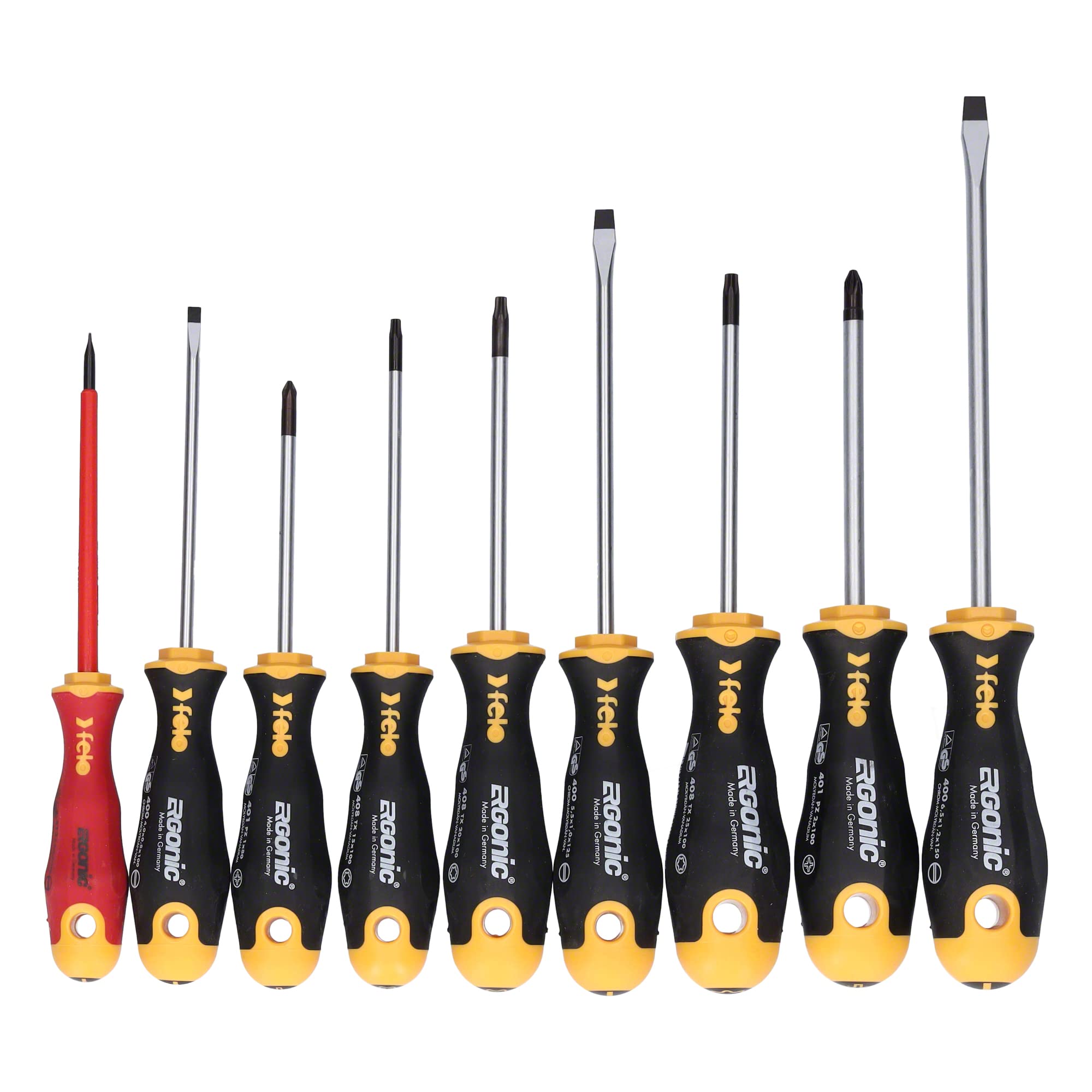Felo E-Smart Insulated Screwdrivers Set With 12 Interchangeable Blades And 2 Component Handle