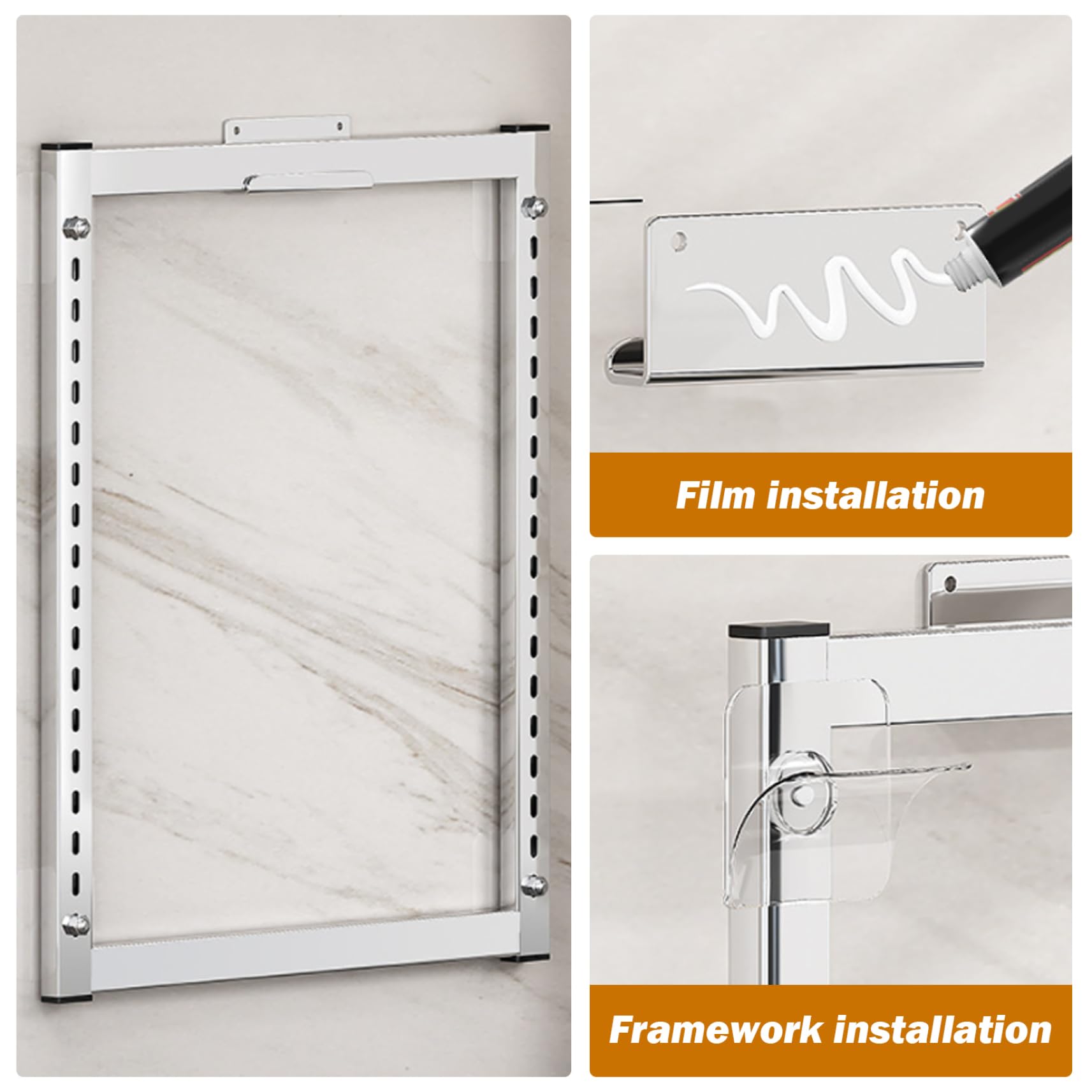 Escurridor de platos colgante de pared de 3 niveles con ganchos para escurridor y soporte para cubiertos, espacio ajustable y no necesita taladrar
