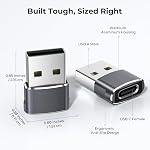 BASESAILOR USB to USB C Adapter,USBC Female to USB A Male Adapter 3Pack | Type C Converter Charger for iPhone 17 17e Pro Max,16 15 14,Apple Watch S11 10,AirPods 3,iPad mini Air,Samsung Galaxy S26 S25
