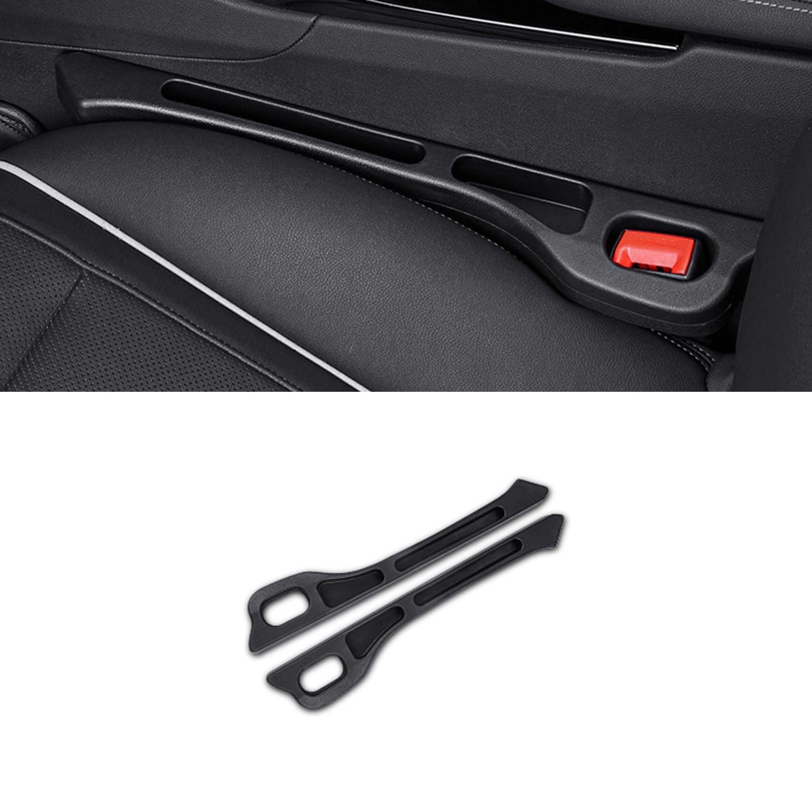SKIHOT 2 Pack Car Seat Gap Filler for LAND ROVER Discovery 2004-2025, PU Seat Gap Filler to Fill The Gap Between Seat and Console, Stop Things from Dropping Drop Blocker,A/Black