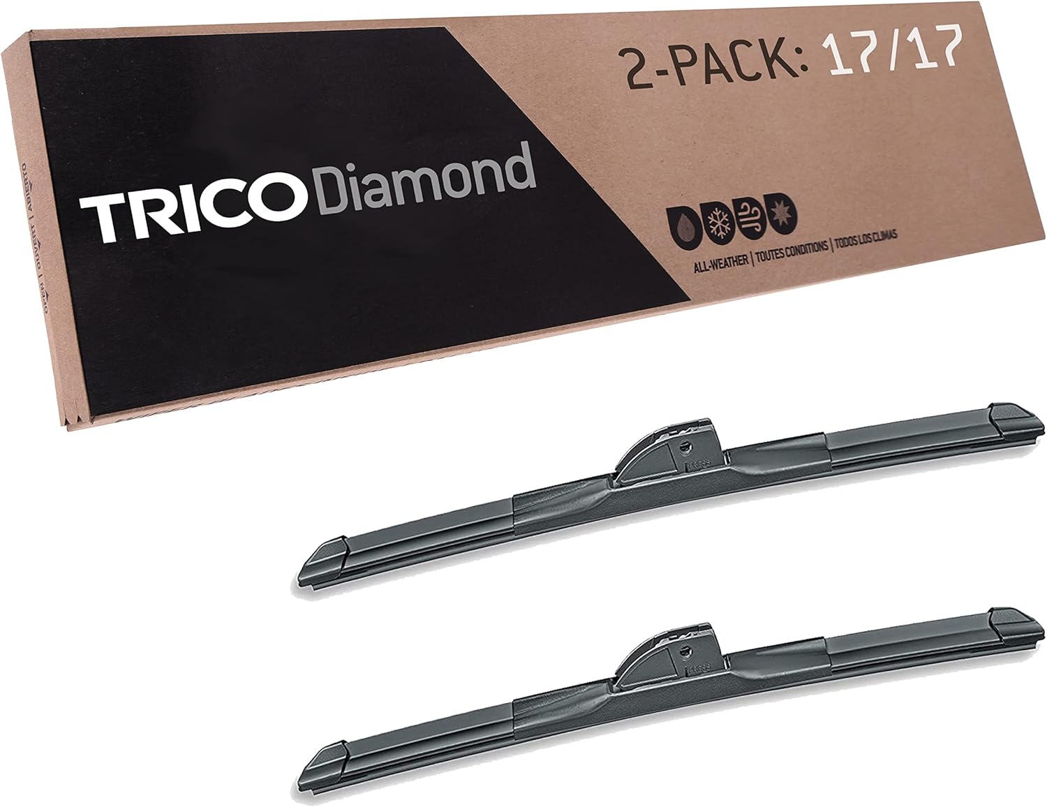 TRICO Diamond 17 Inch pack of 2 High Performance Automotive Replacement Windshield Wiper Blades For My Car (25-1717), Easy DIY Install & Superior Road Visibility 17" + 17" Pair Pack Blades